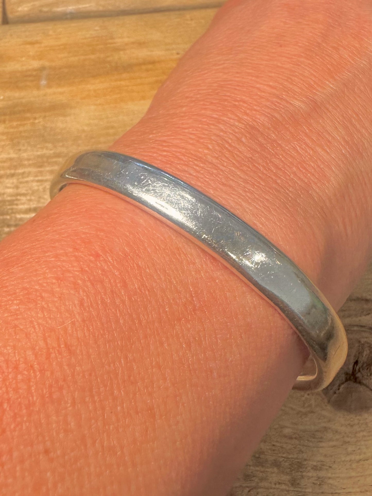 Vintage Chunky Plain 925 Silver Bangle