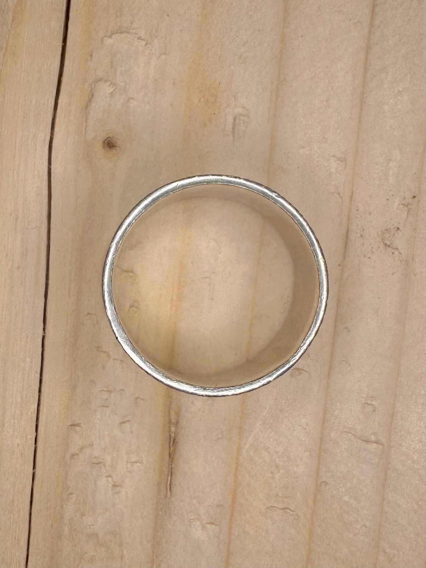 Chunky Bark Effect Band 925 Sterling Silver Size T Ring