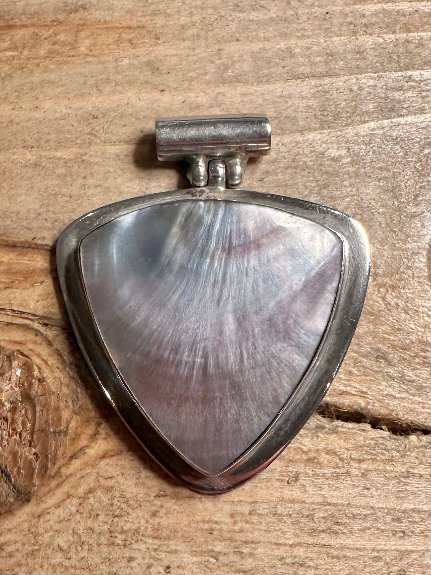 Modernist Mother of Pearl 925 Silver Pendant