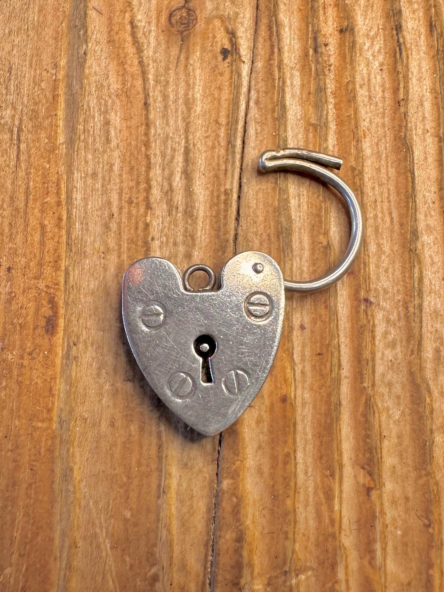 Large 1975 Heart Padlock 925 Sterling Silver Pendant