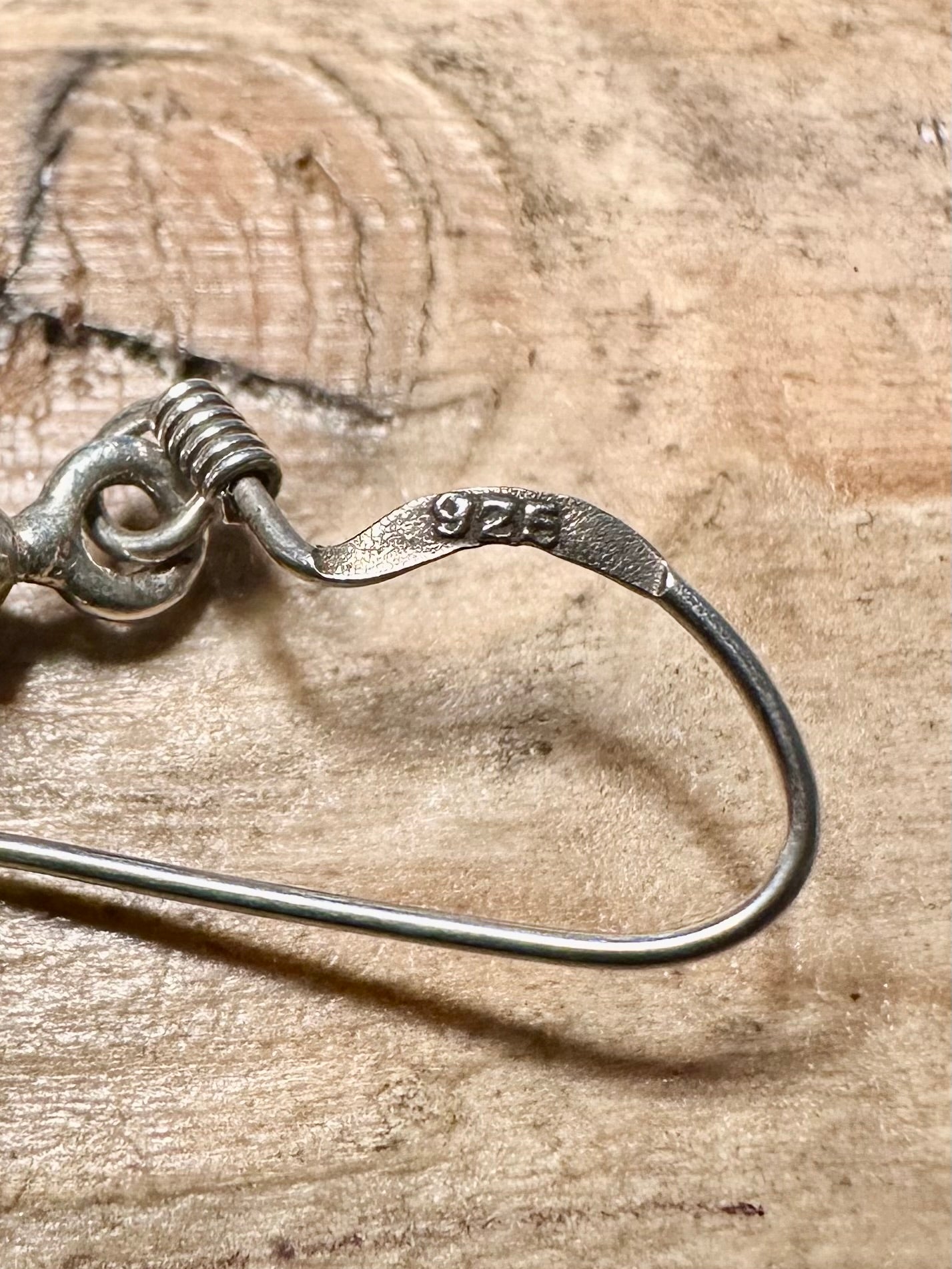 Vintage Ornate Bell Dangle 925 Silver Earrings