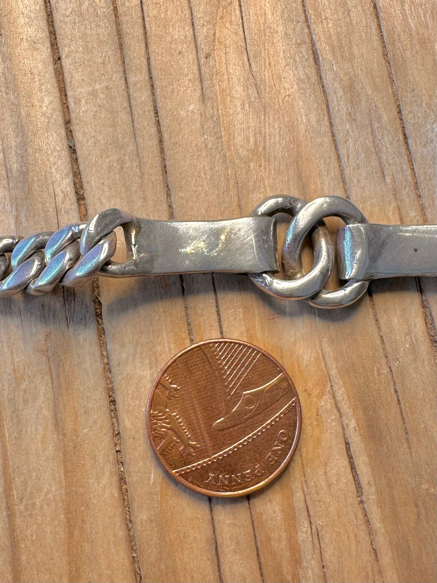 Abstract Knot Curb Chain 925 Silver 7 inch Bracelet