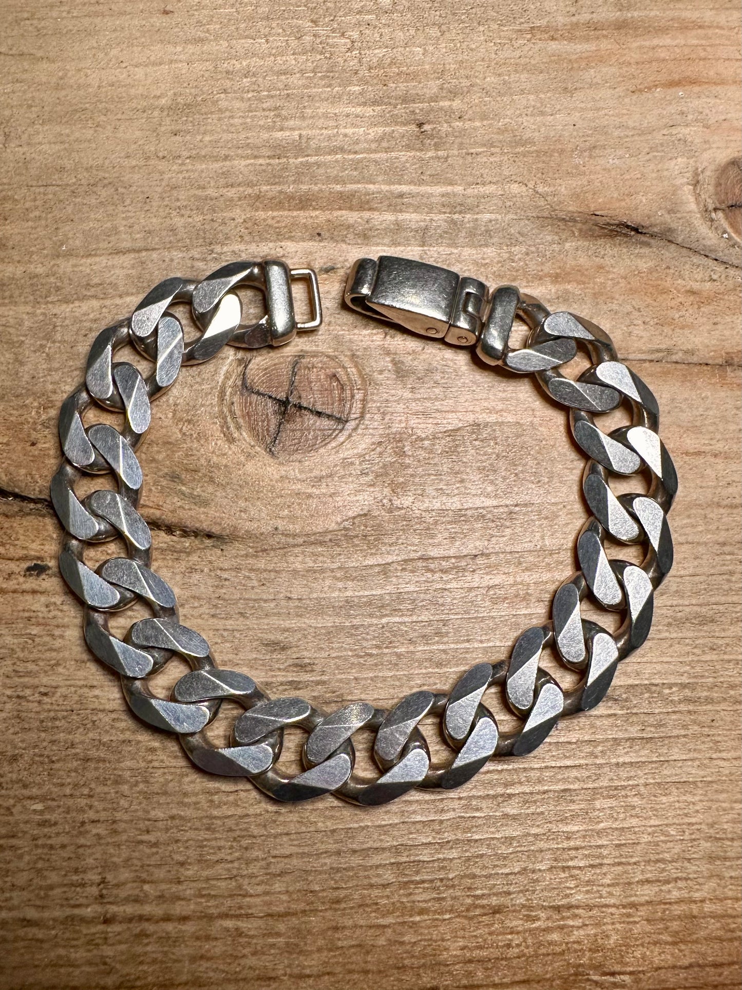 Modern 2002 Curb Chain Push Clasp 925 Silver London 8.1 inch Bracelet