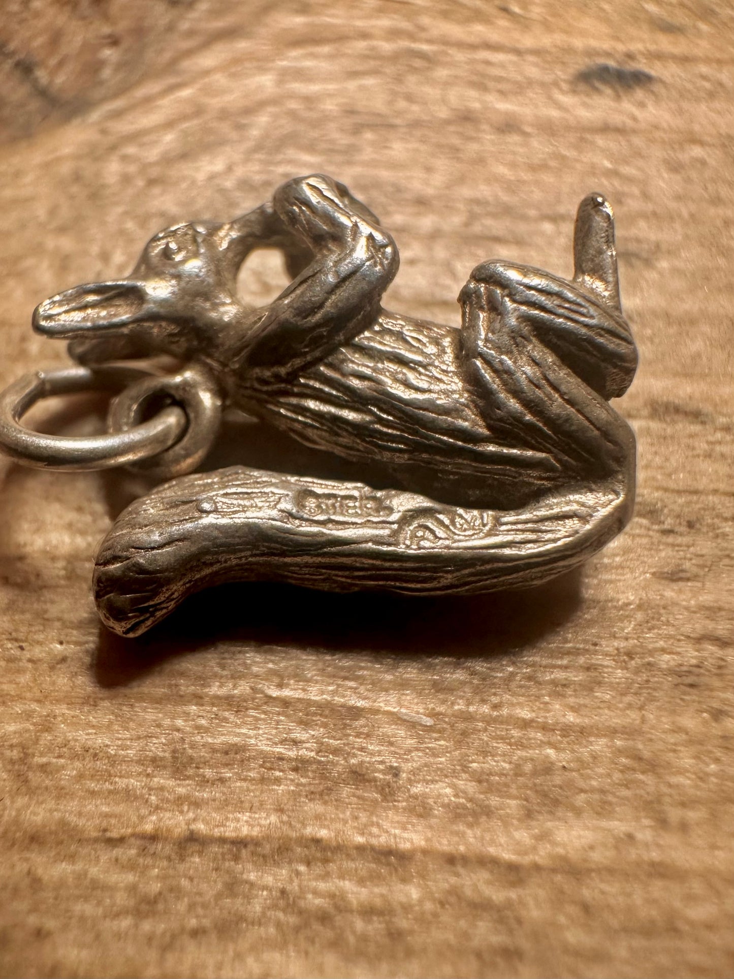 Vintage Squirrel 925 Silver Charm Pendant