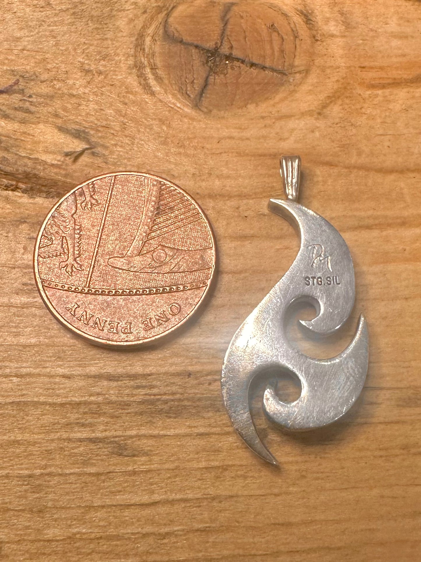 Vintage Tribal Shape 925 Silver Maker DM Pendant