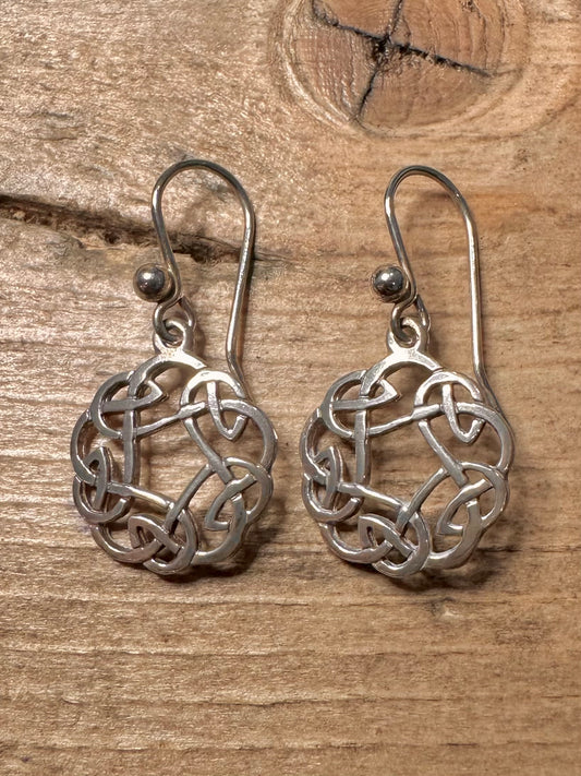Vintage Celtic 925 Silver Earrings