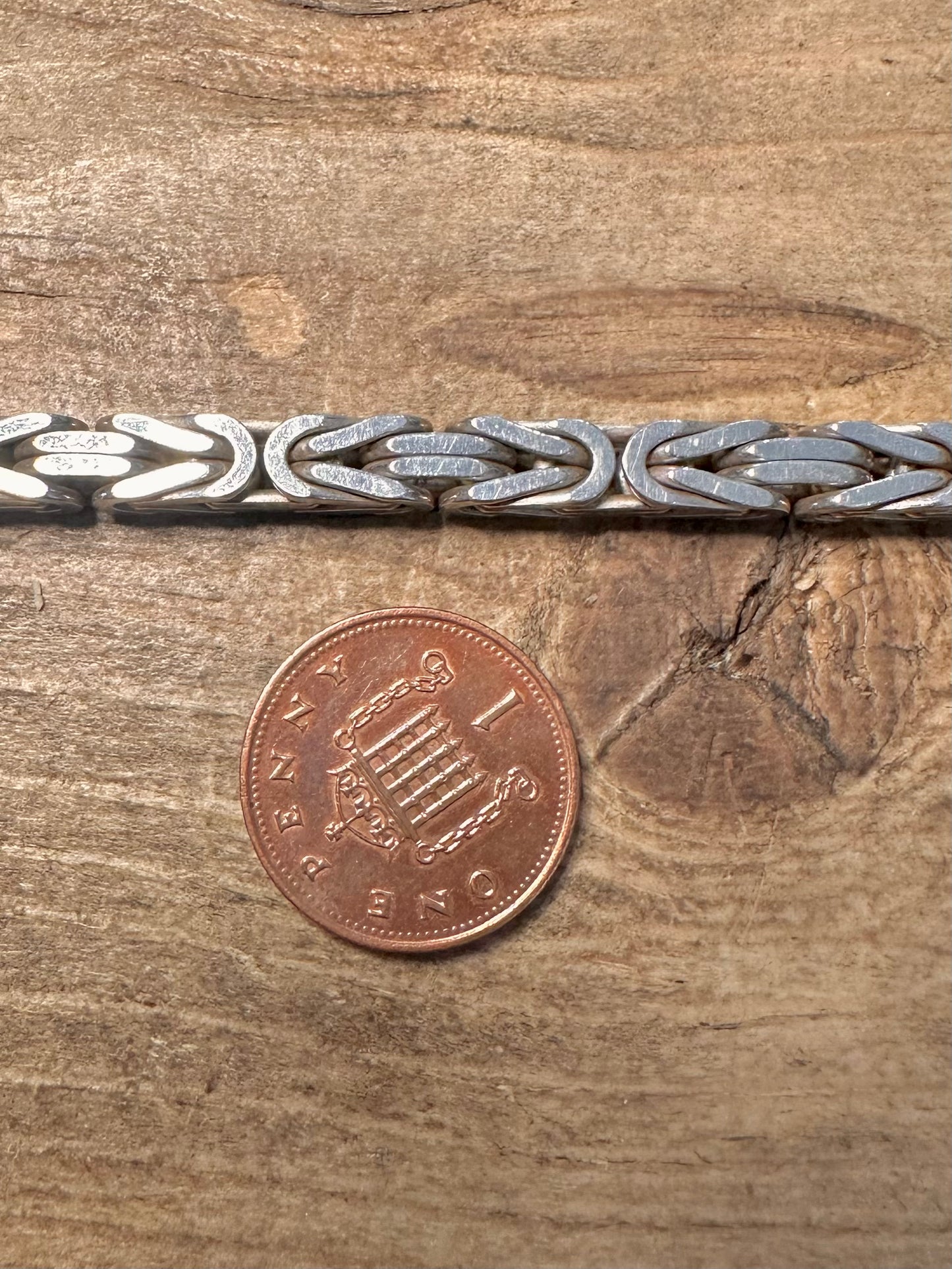 Vintage Byzantine Thick Italy 925 Silver 8 inch Bracelet
