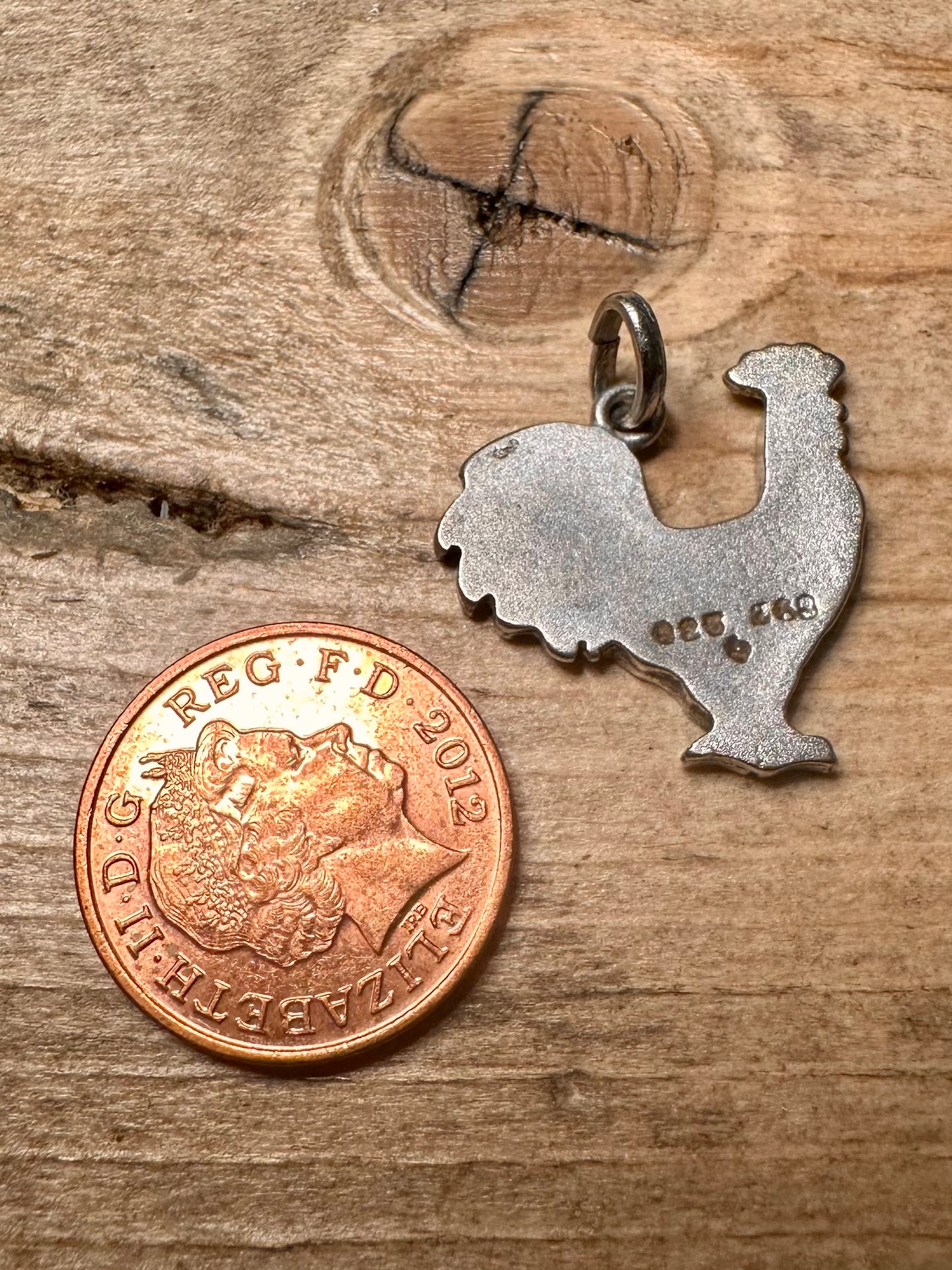 Vintage Rooster 925 Silver Pendant