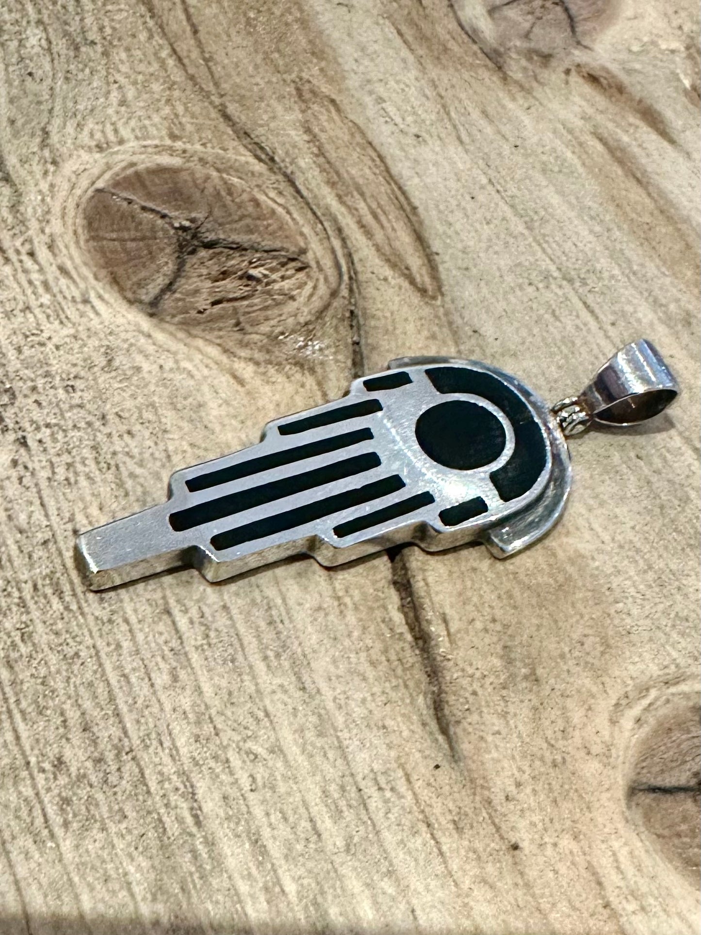 Vintage Art Deco Style Pharaoh 925 Silver Pendant