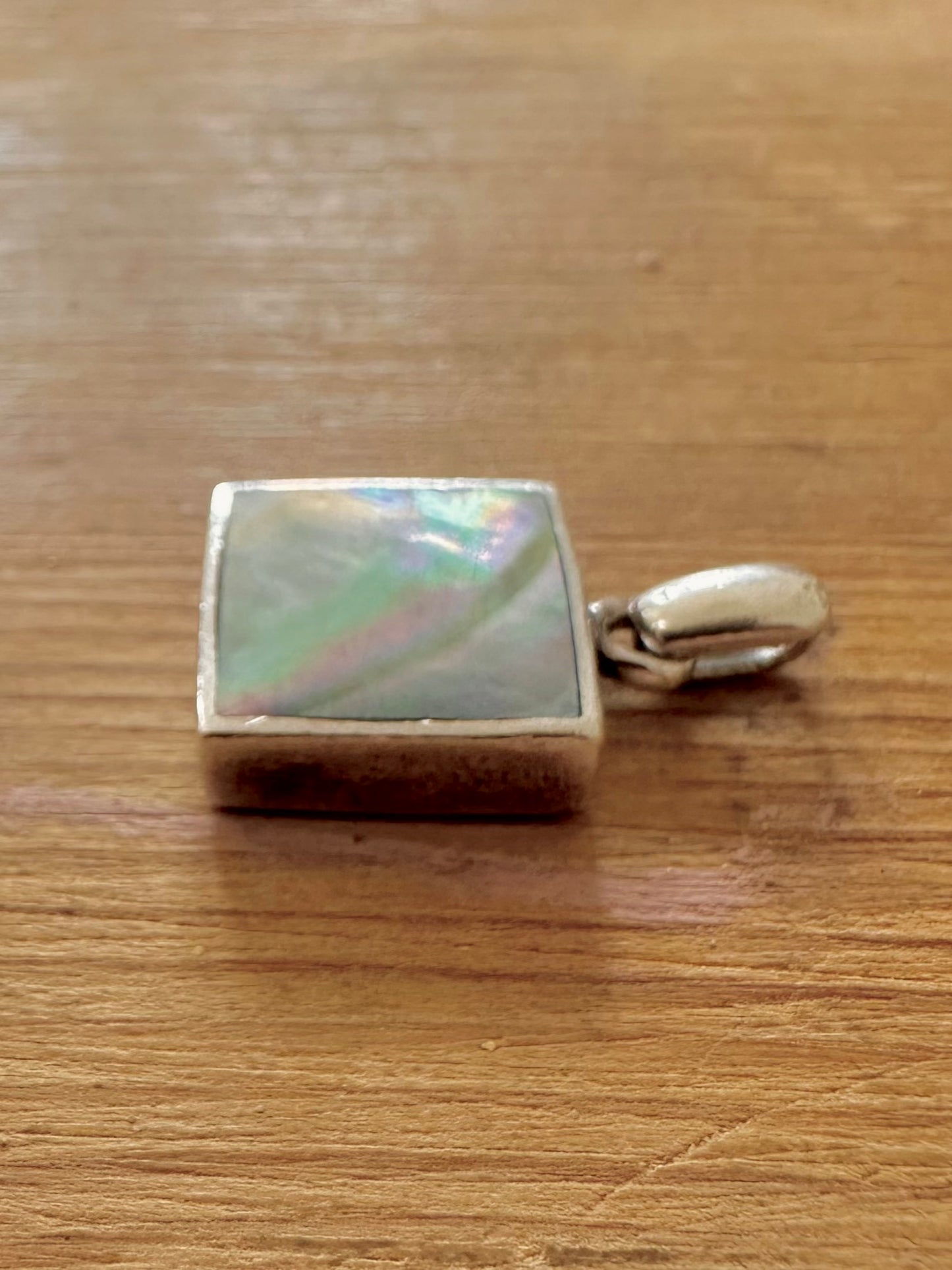 Modern Square Abalone 925 Silver Pendant