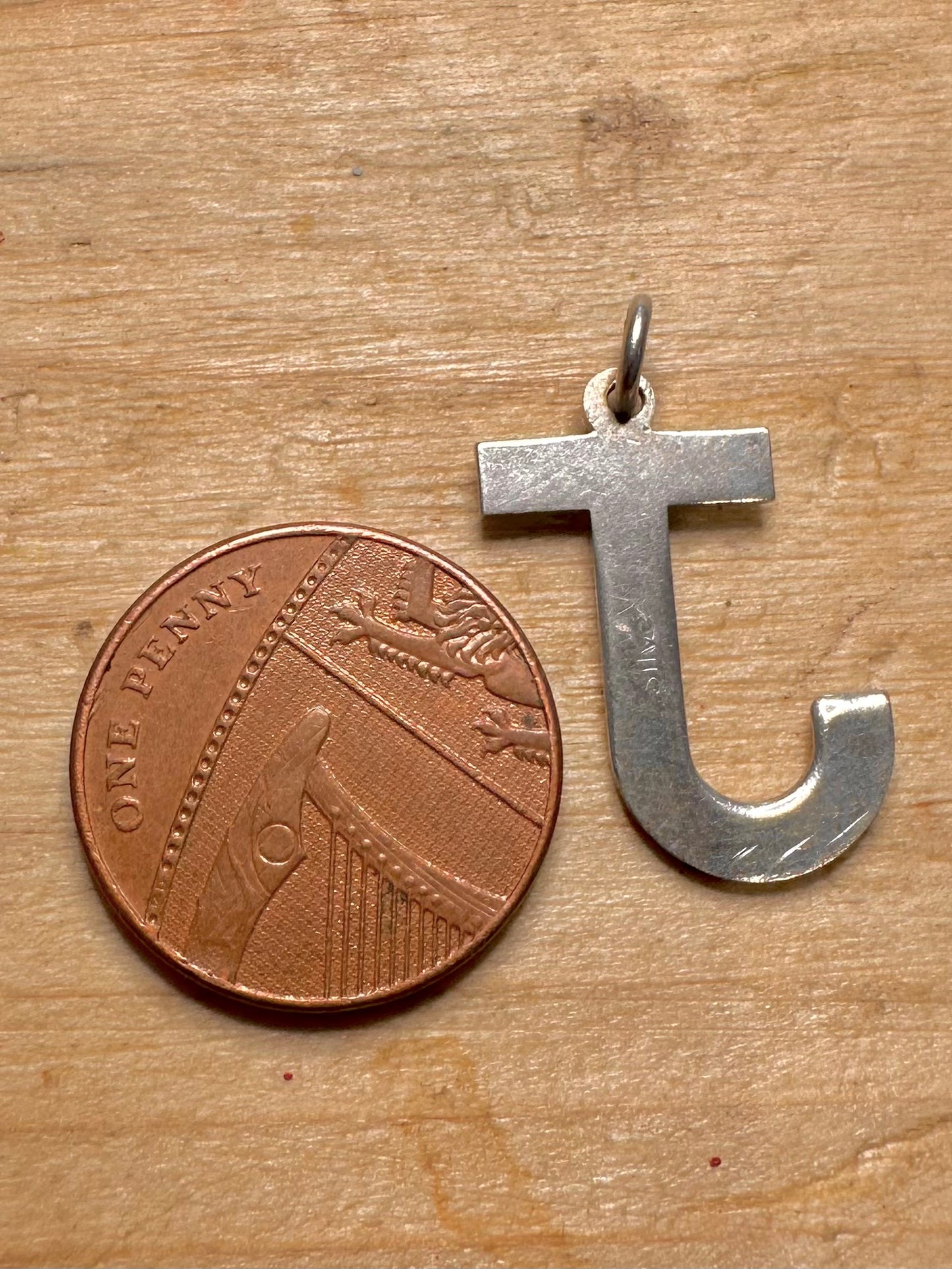 Vintage J Letter 925 Silver Pendant