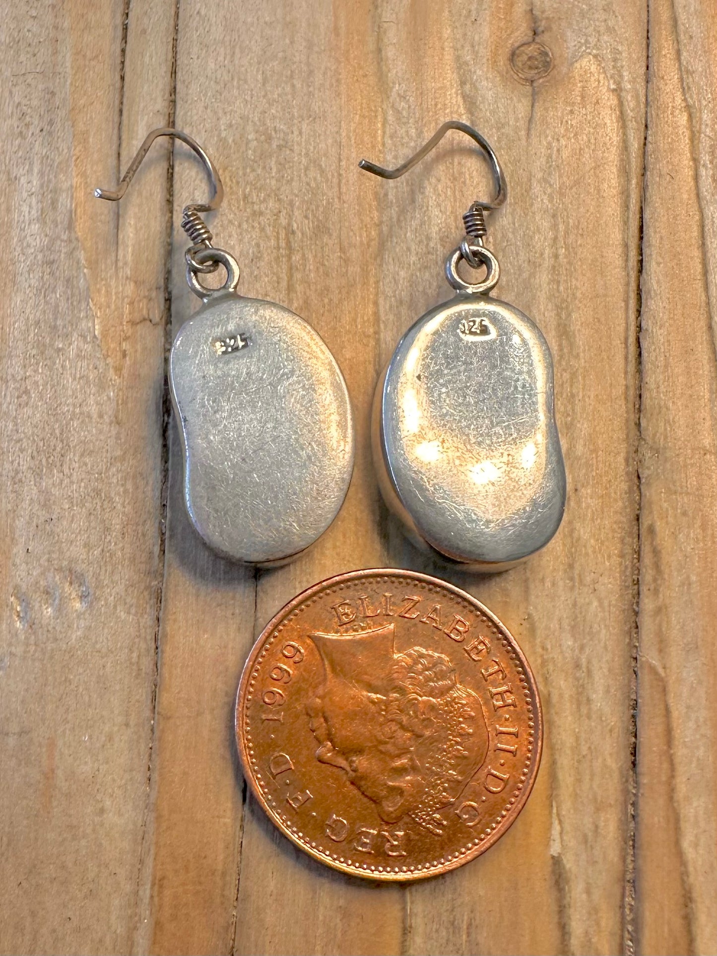 Abstract Coral Bean Shape 925 Sterling Silver Earring