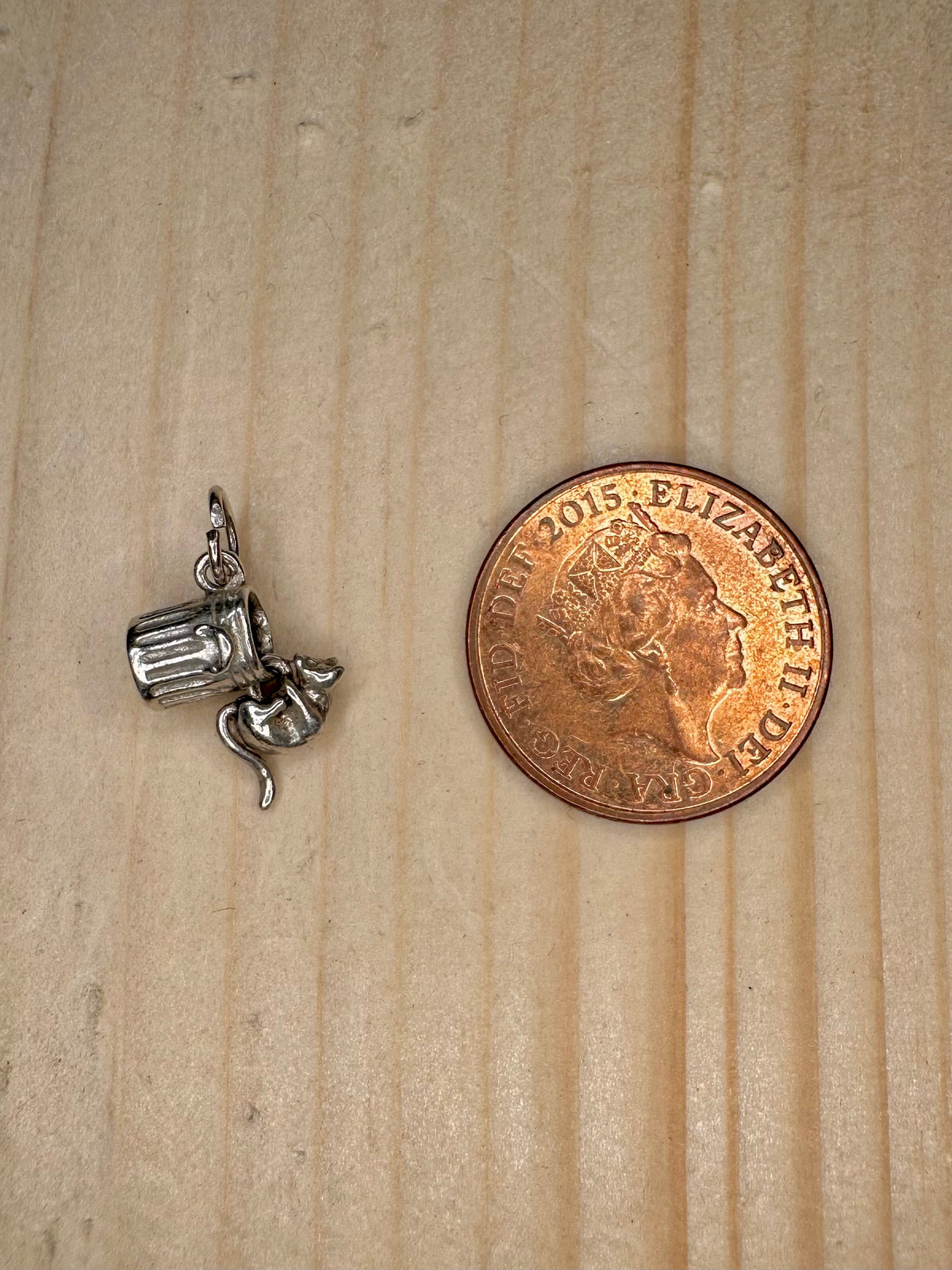 Cat & Bin Articulated 925 Sterling Silver Pendant