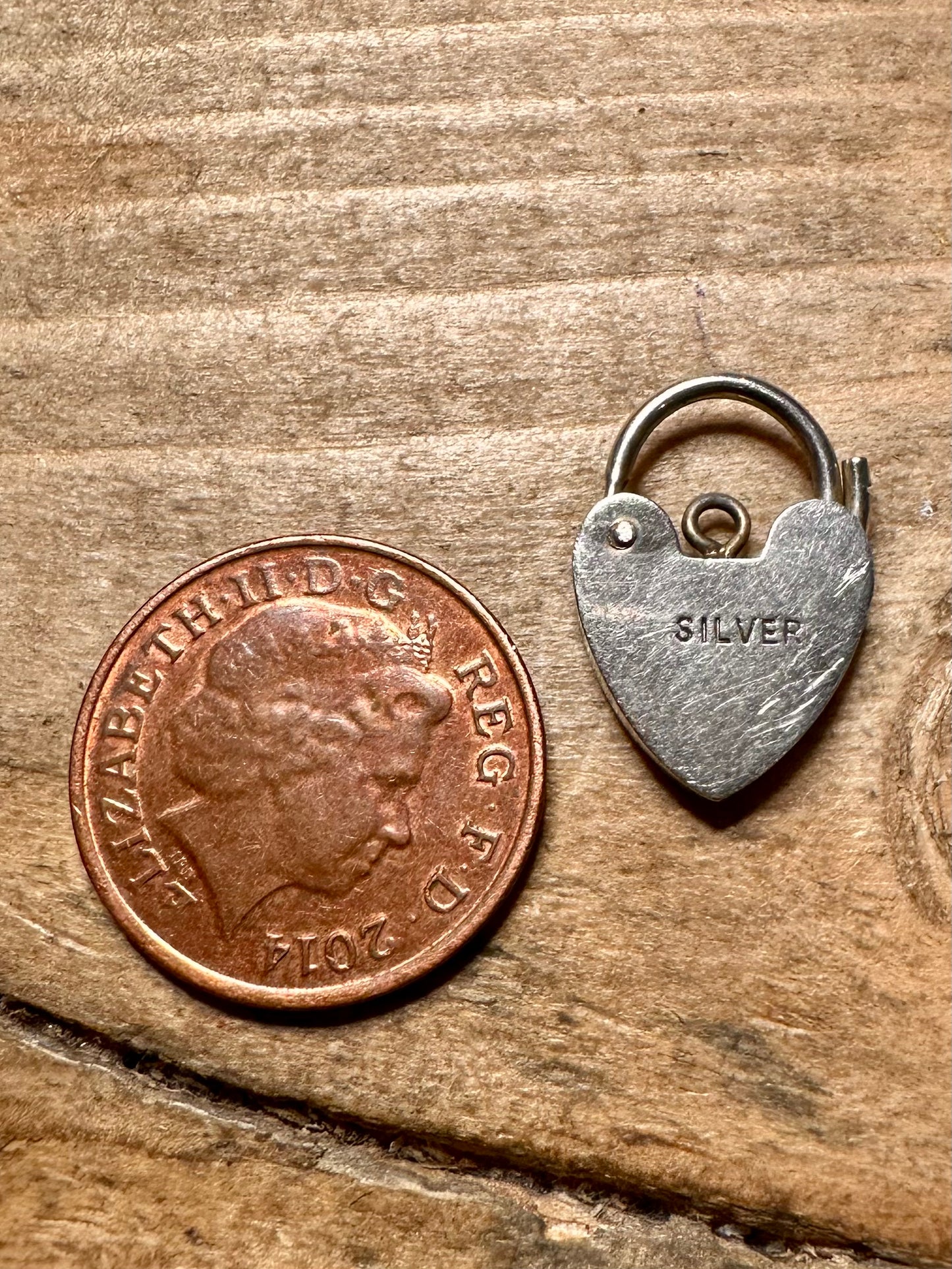Vintage Heart Padlock 925 Silver Pendant