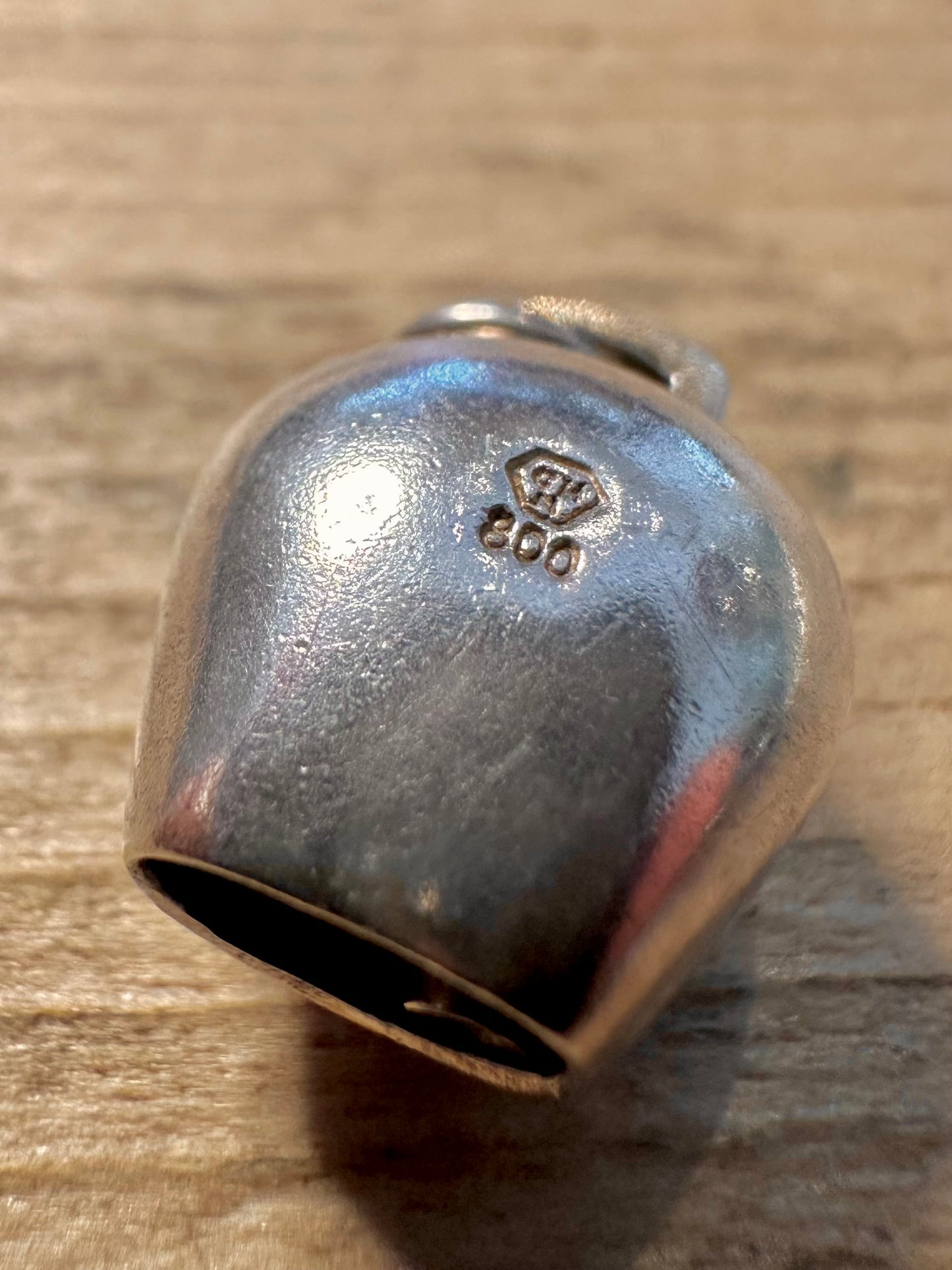 Vintage Switzerland Bell 800 Silver Charm Pendant