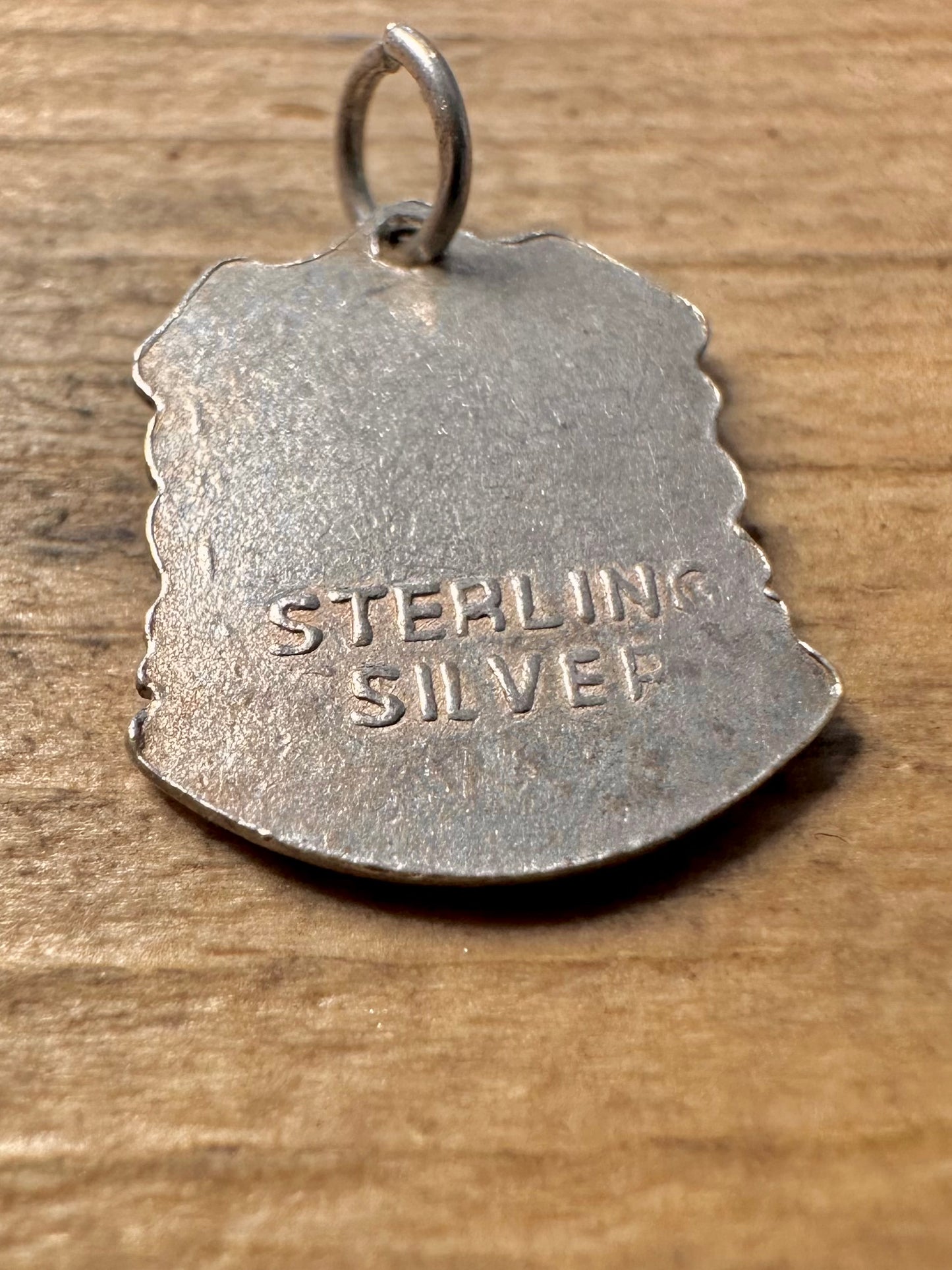 Vintage London Enamel Crest 925 Silver Pendant