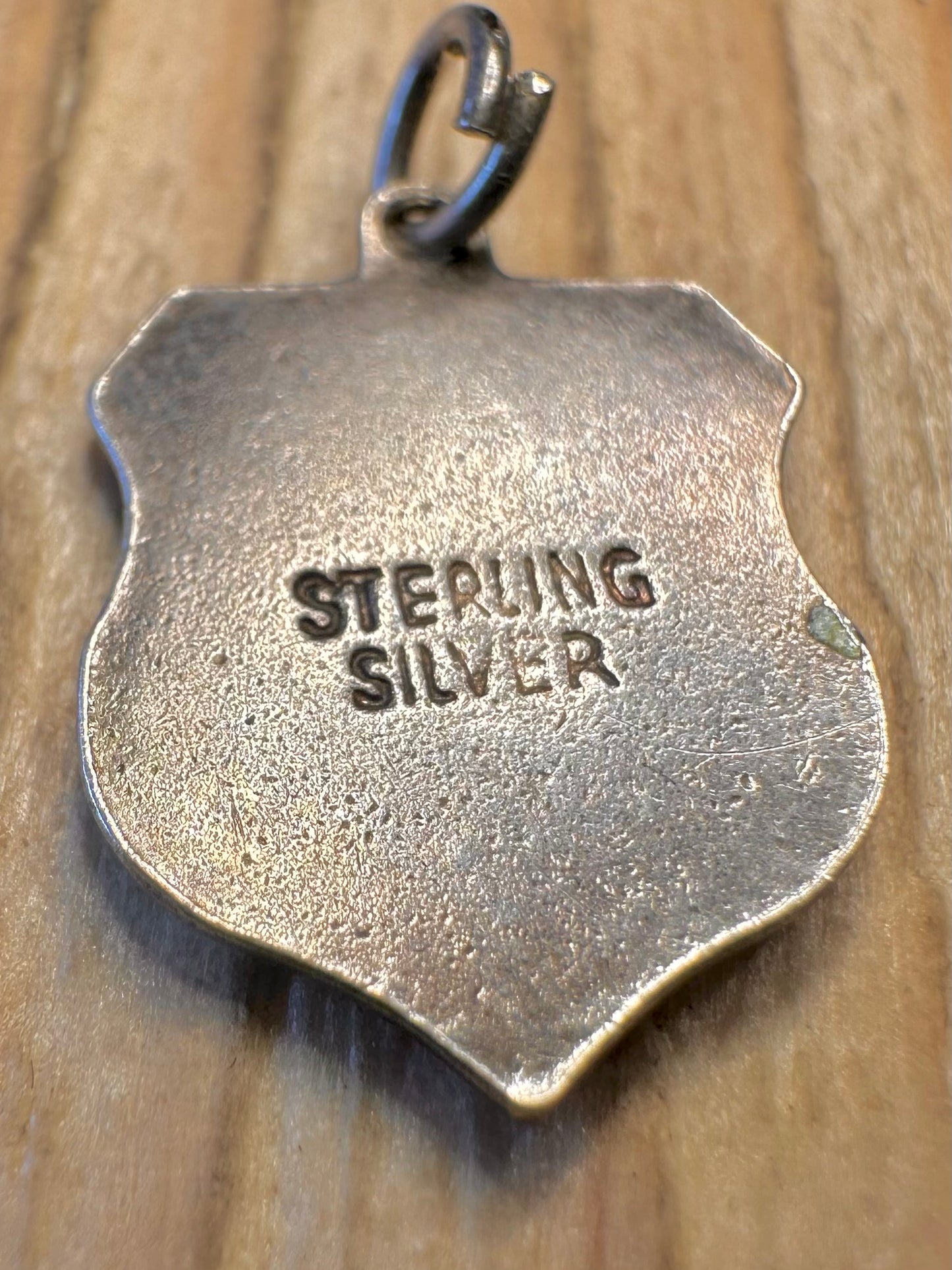 Vintage London Big Ben Crest 925 Sterling Pendant