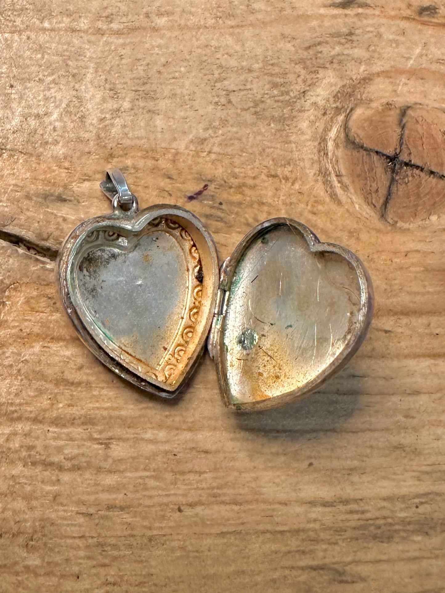 Vintage Engraved Heart Shaped 925 Silver Locket Pendant