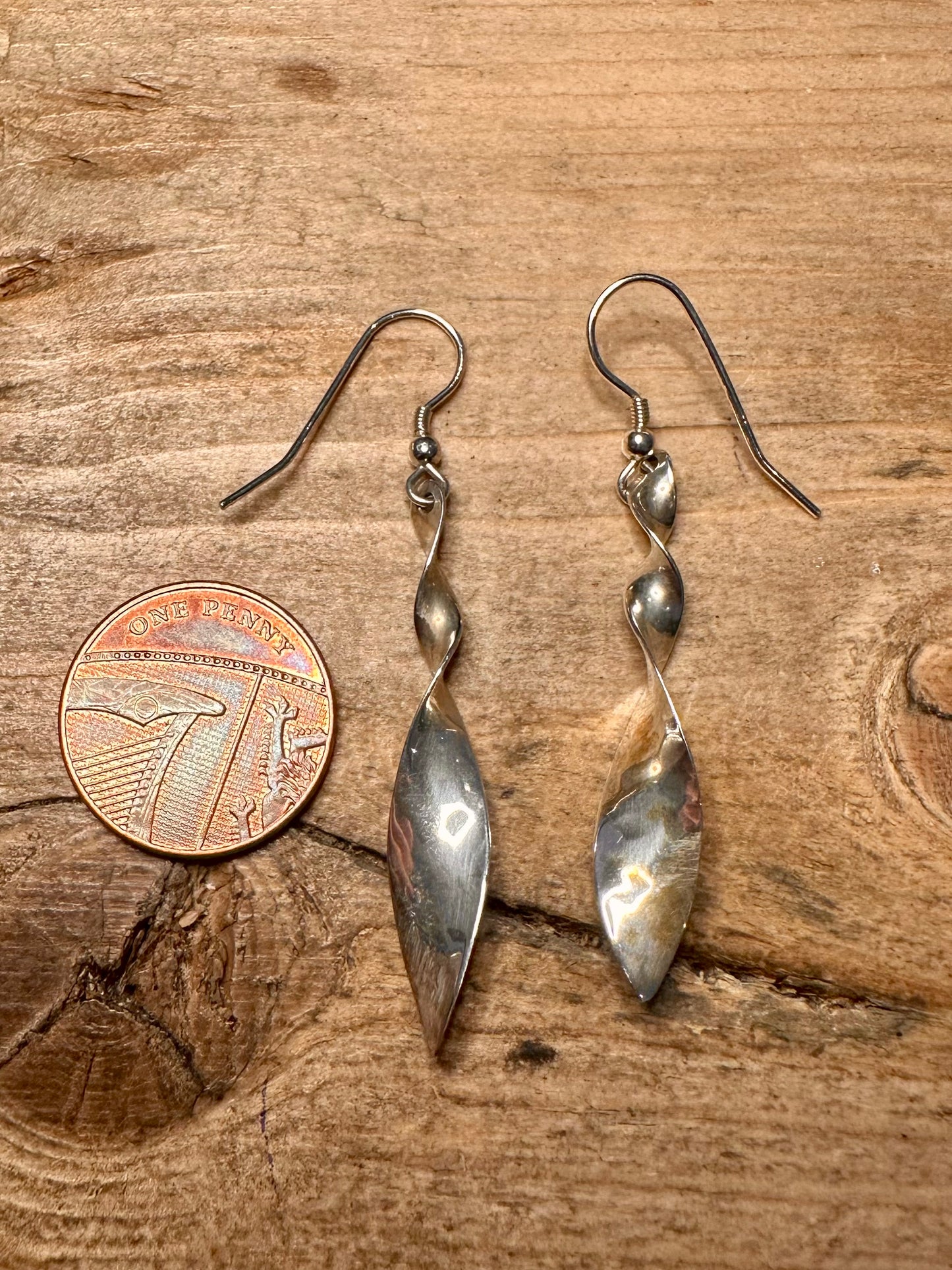 Abstract Twisted 925 Silver Earrings