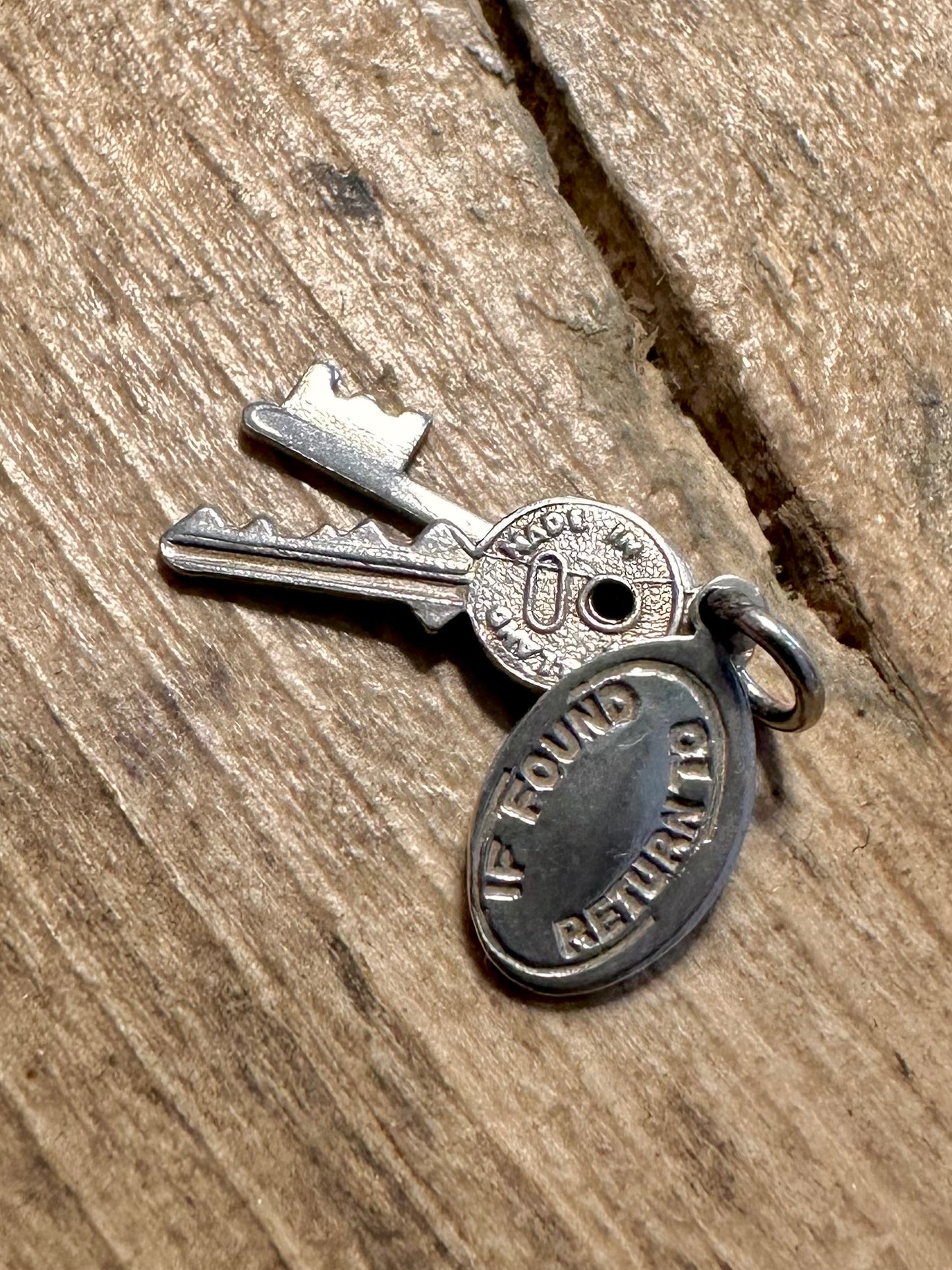 Vintage Set of Keys 925 Silver Charm Pendant