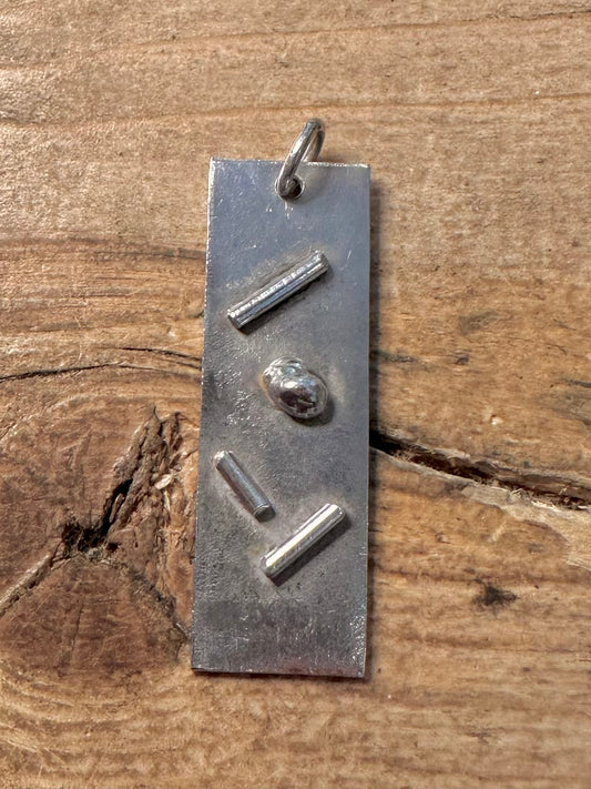 Abstract 1978 Bar 925 Silver Pendant