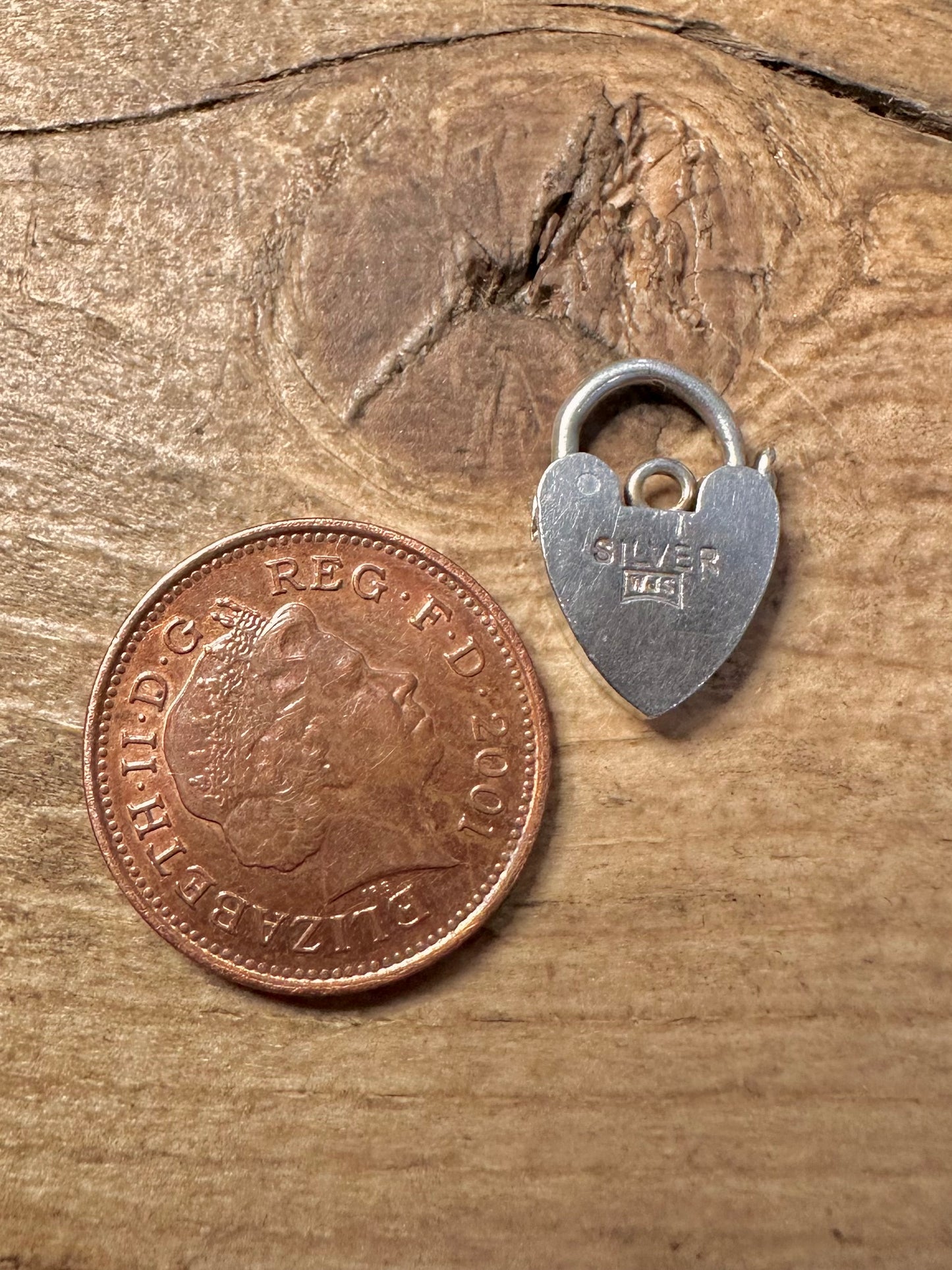 Vintage Heart Padlock 925 Silver Pendant