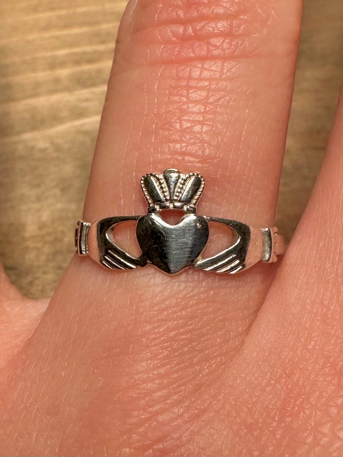 Vintage Claddagh 925 Silver Size S Ring
