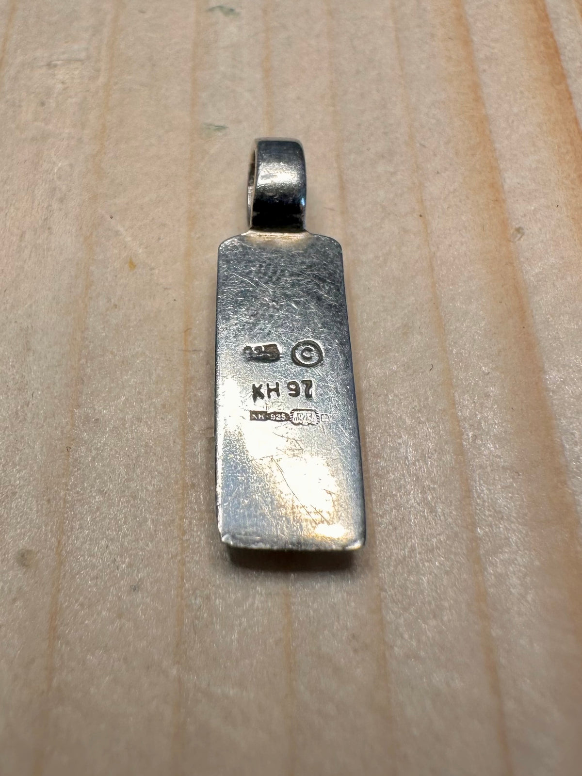 Ingot 1997 Maker KH Hallmarked 925 Sterling Silver Pendant