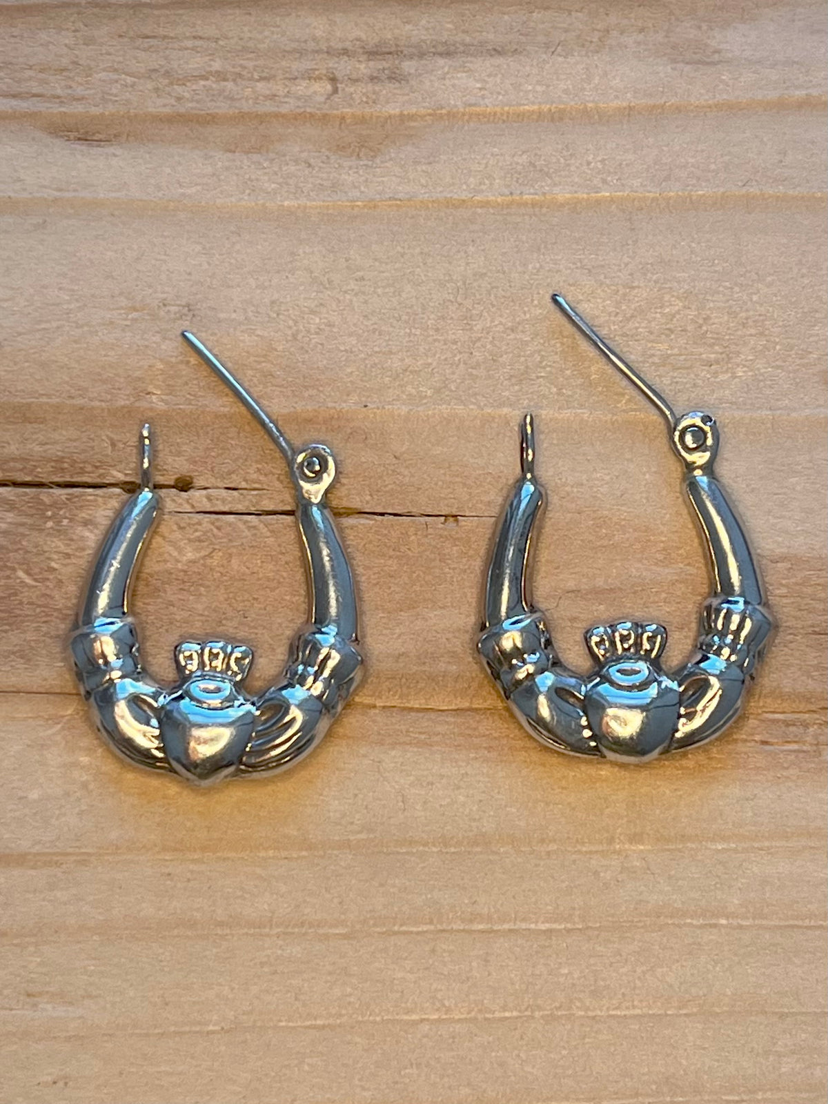 Claddagh Hoops 925 Sterling Silver Earrings