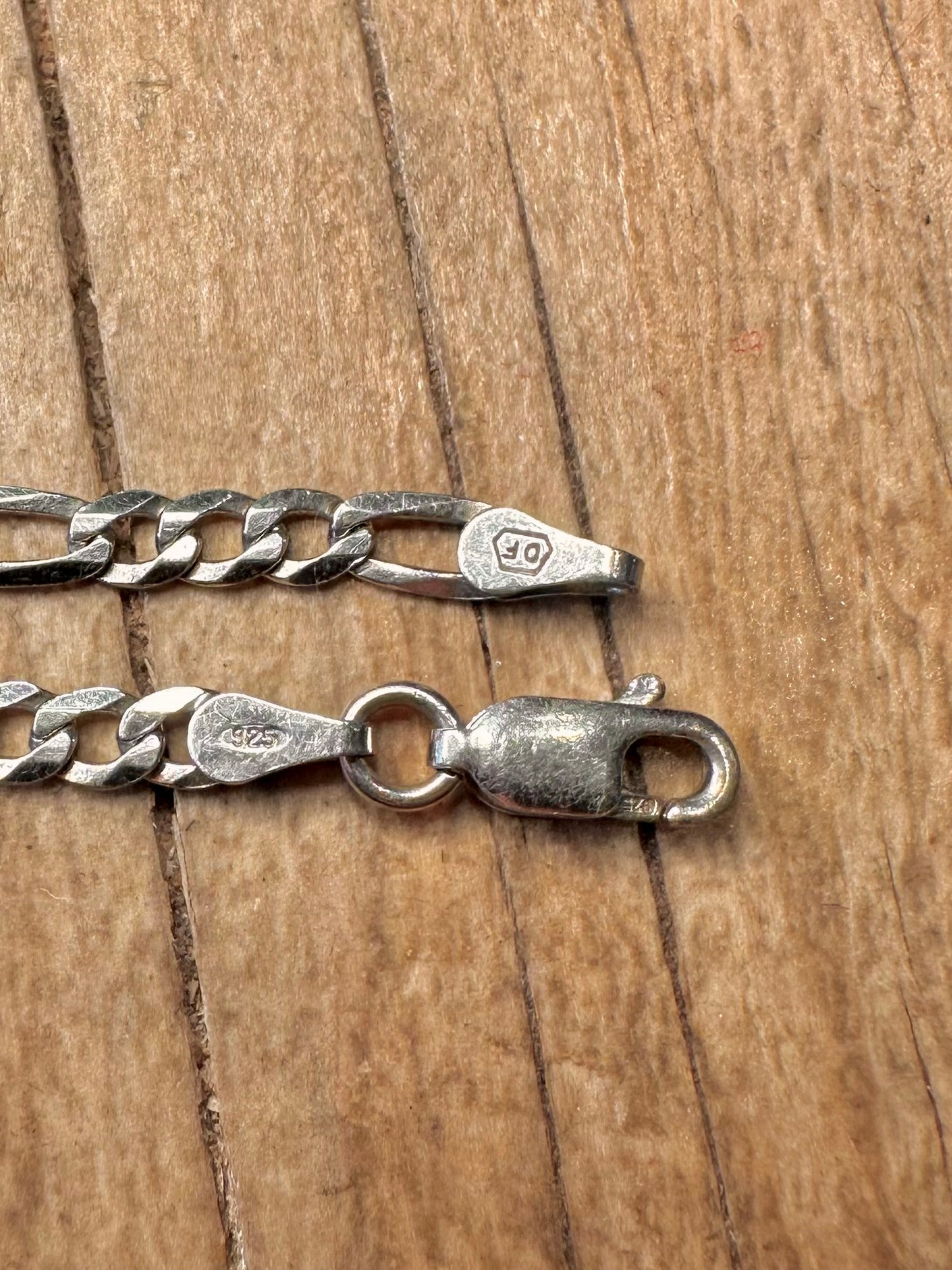 Vintage Figaro Chain 925 Sterling Silver 7 inch Bracelet