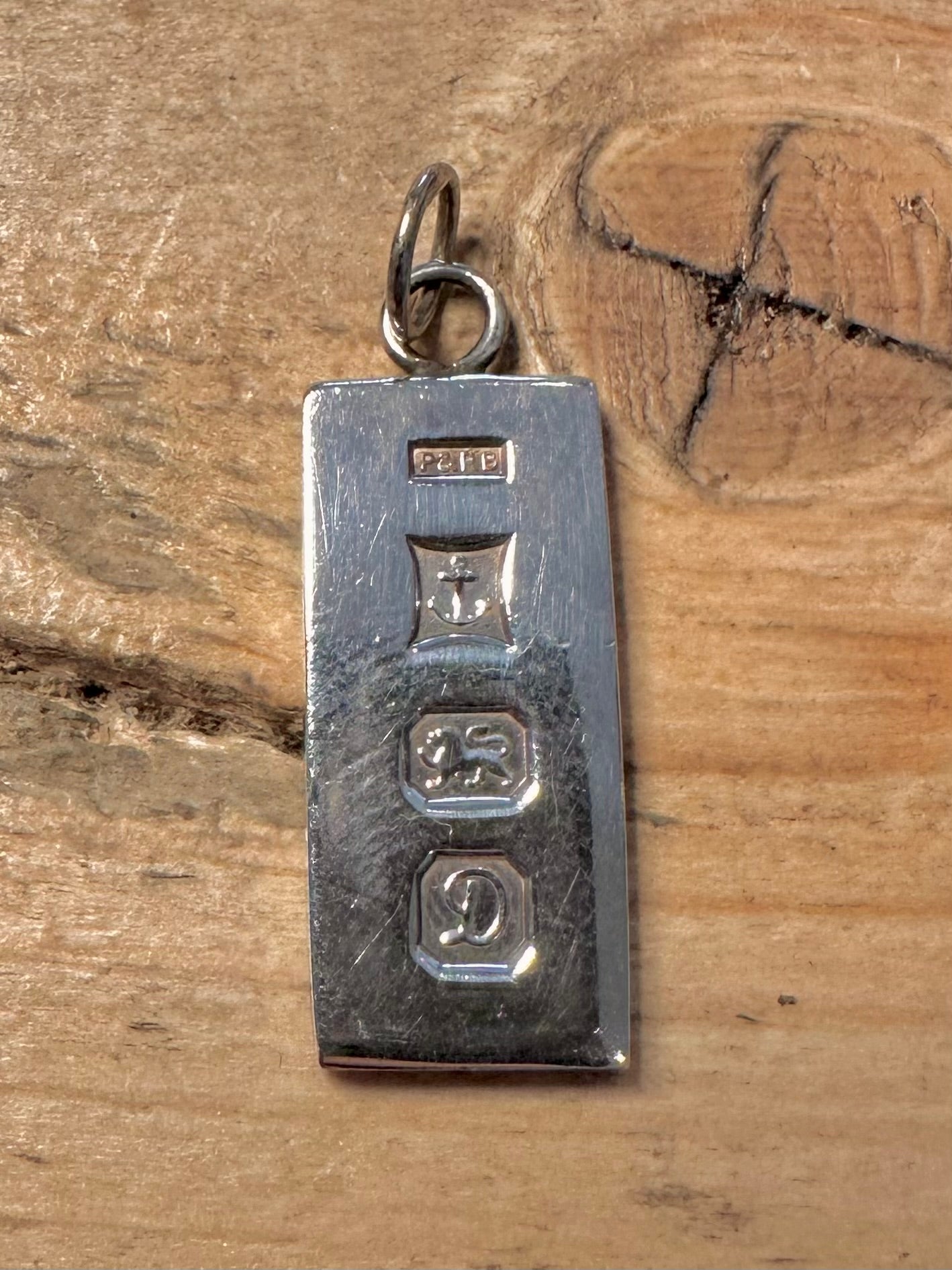 Vintage 1978 Birmingham Ingot 925 Silver Pendant
