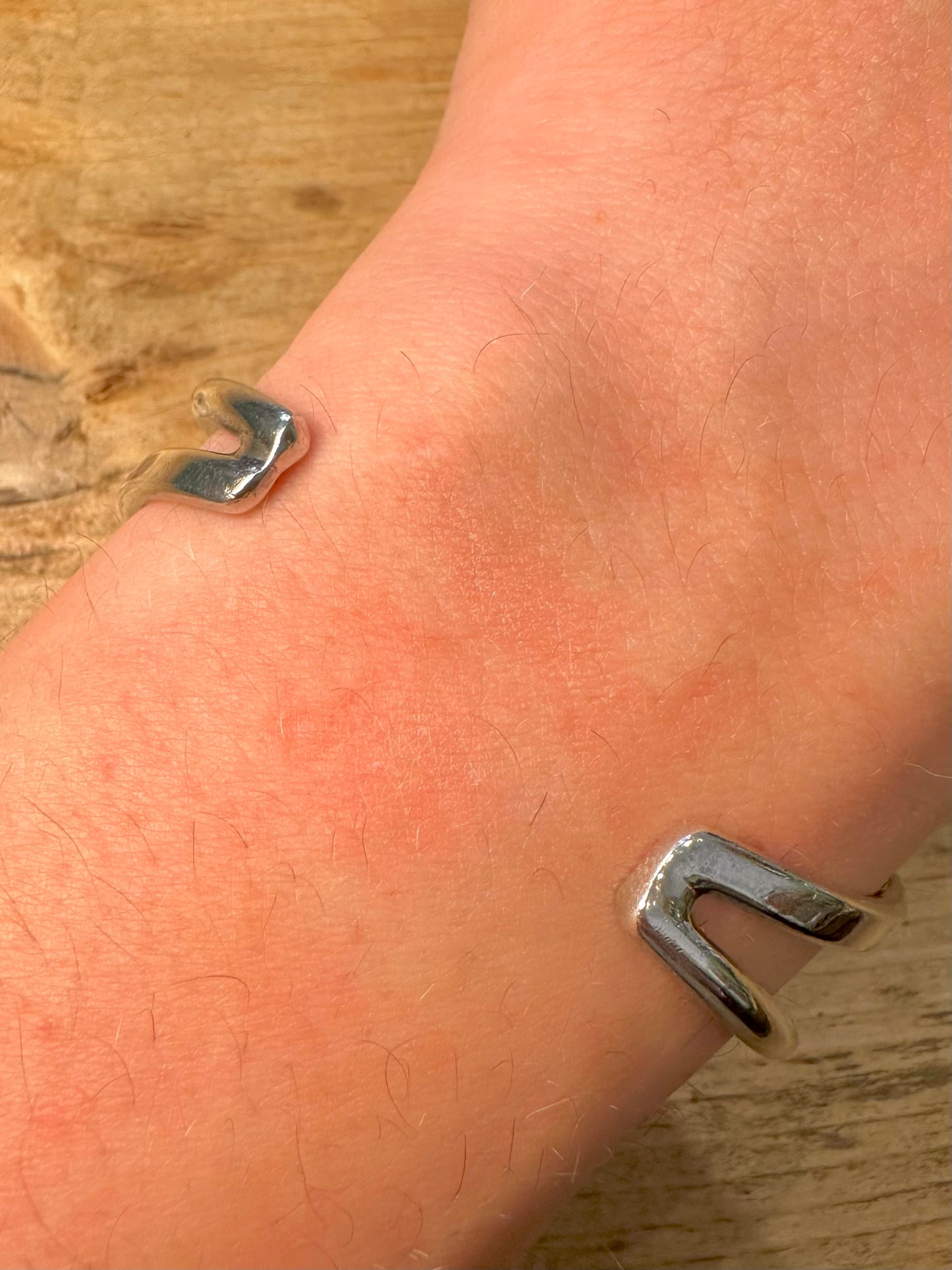 Abstract Overlapping Cuff 925 Silver Bangle