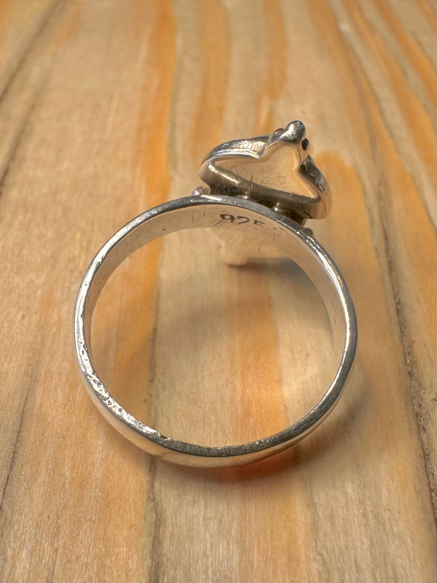 Vintage Moonstone Boho 925 Silver Size L Ring
