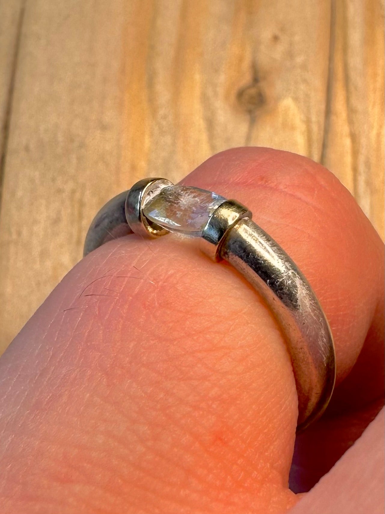 Vintage 1993 CZ Gold Plated and 925 Sterling Silver Size H1/2 Ring