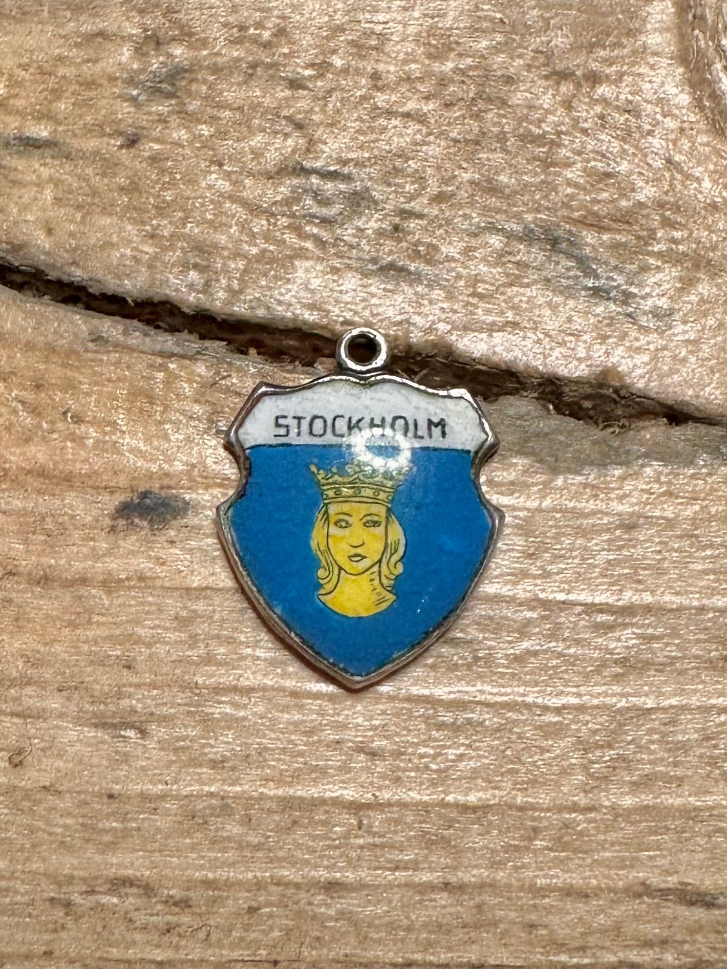 Vintage Stockholm Crest Enamel 925 Silver Pendant