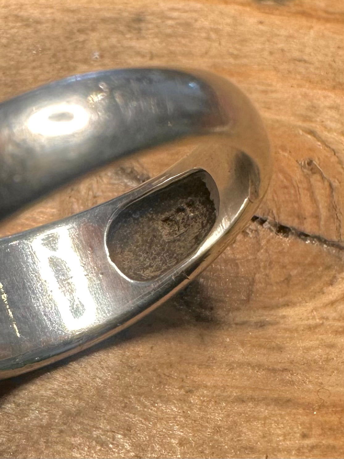 Abstract Abalone Inlay 925 Silver Size P Ring