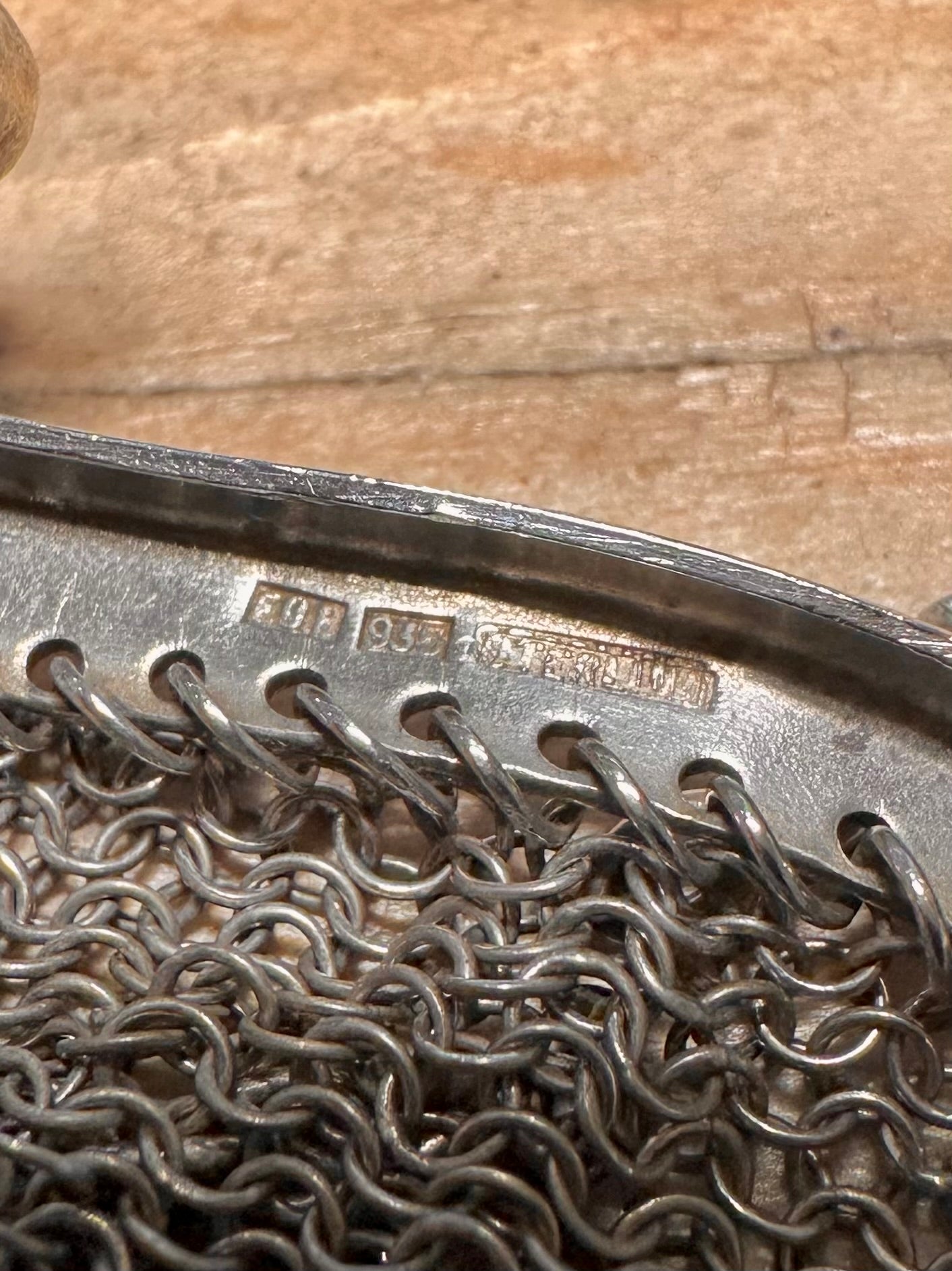 Vintage Chain Mail Purse 925 Sterling Silver Collectable