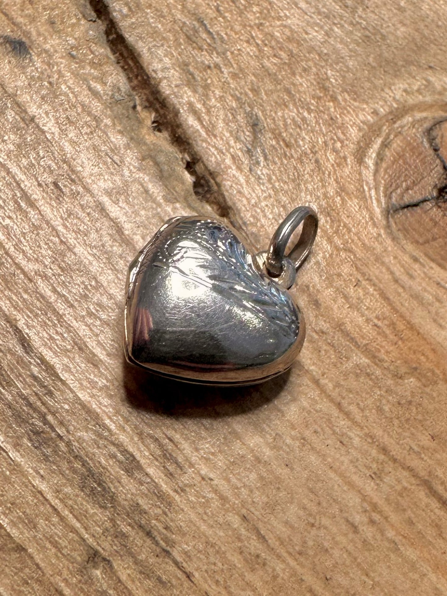 Vintage Heart Engraved Locket 925 Silver Pendant