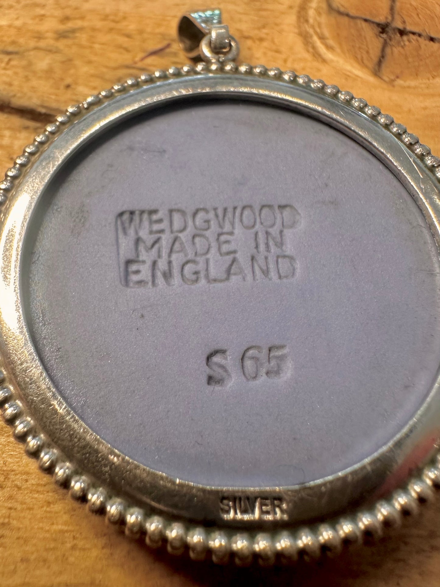 Vintage Large Blue Wedgwood Made in England 925 Silver Pendant