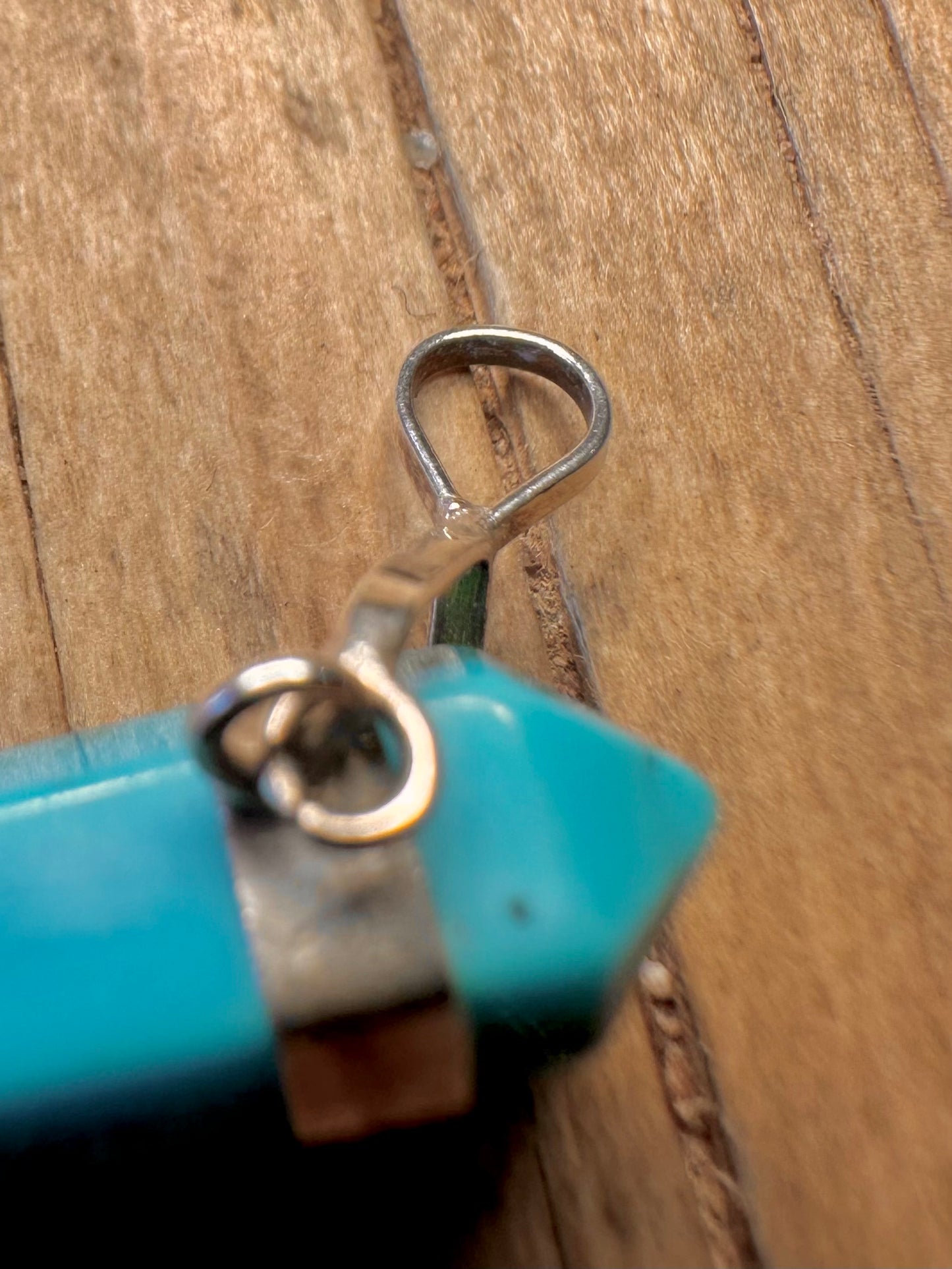 Vintage Howlite Point 925 Sterling Silver Pendant