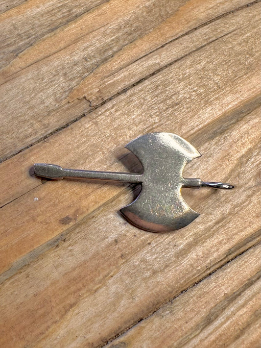 Double Headed Axe 925 Sterling Silver Pendant