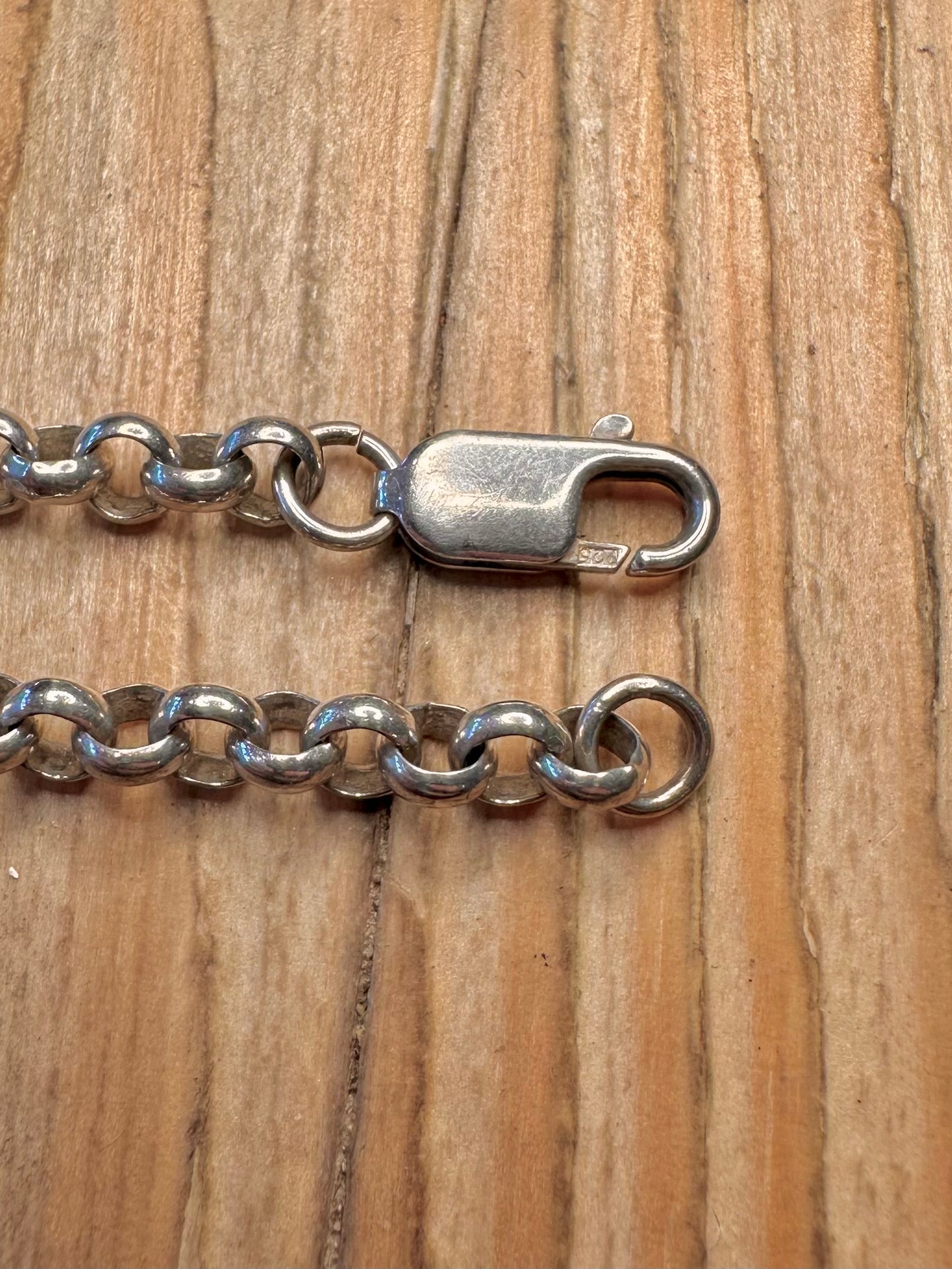 Vintage Belcher Chain 925 Sterling Silver 7.3 inch Bracelet