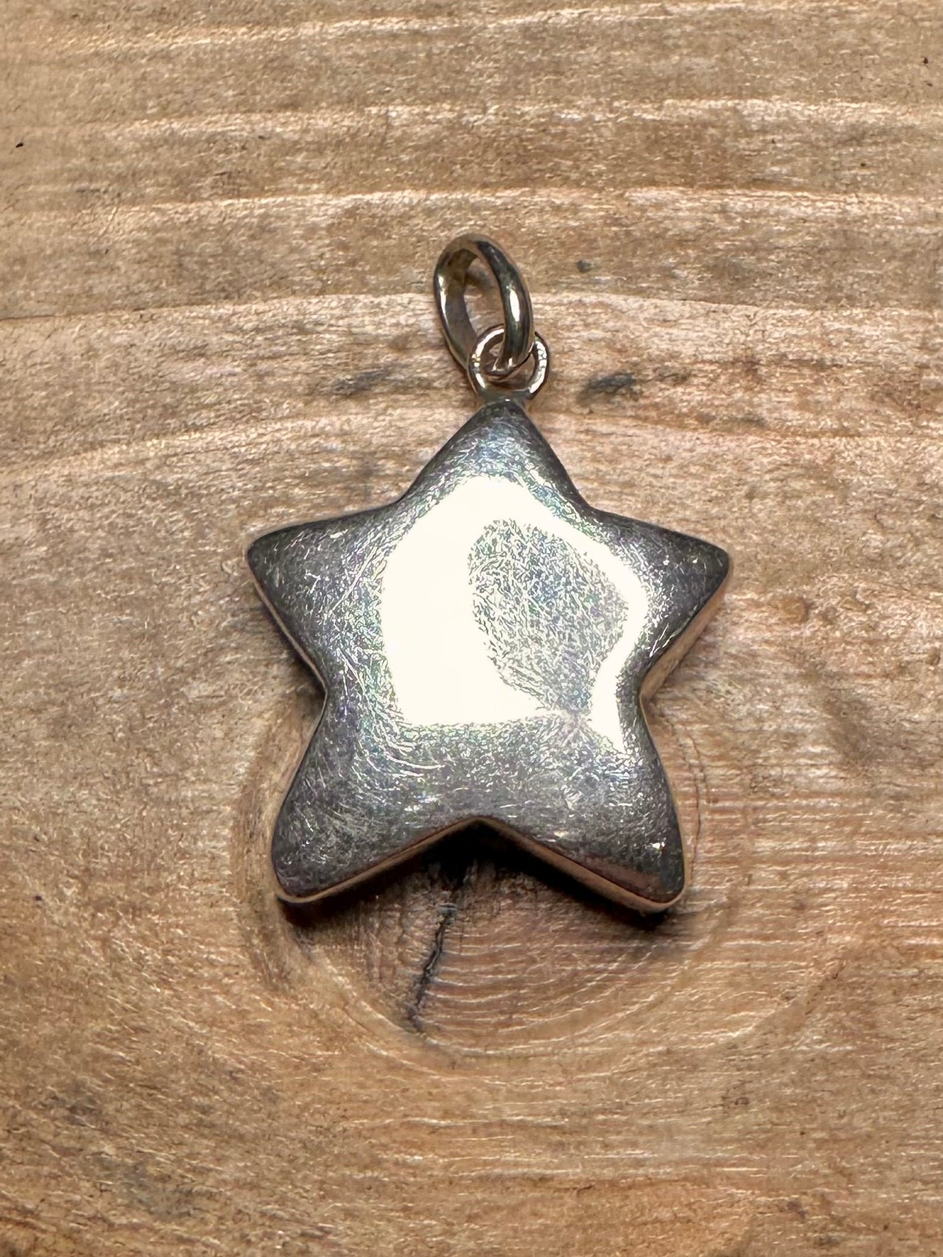 Vintage Puff Star 925 Silver Pendant