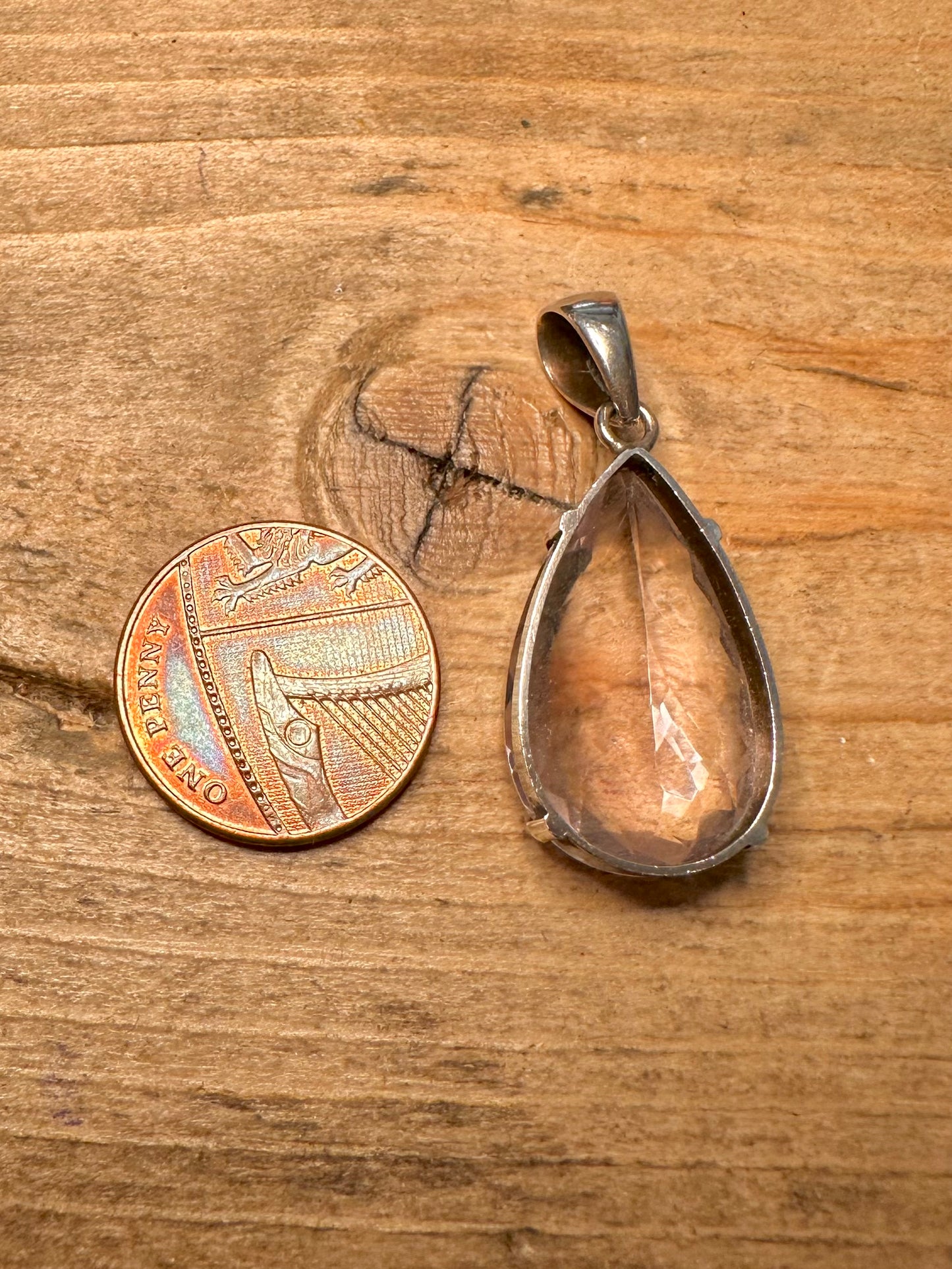 Vintage Light Purple Stone 925 Silver Pendant