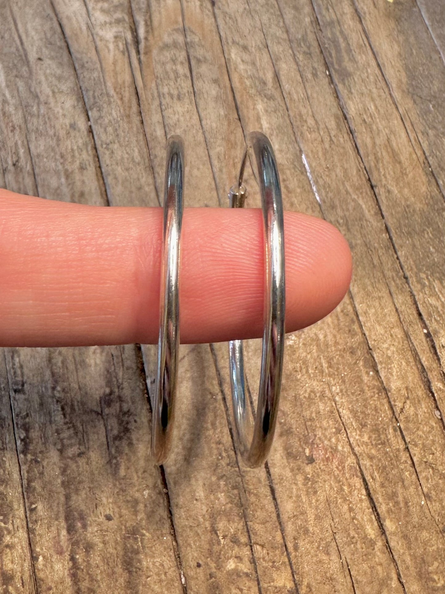 Large Hoops 925 Sterling Silver Earrings