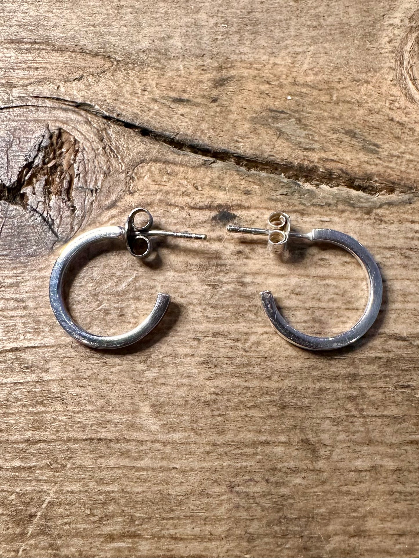 Vintage Half Hoops 925 Silver Earrings