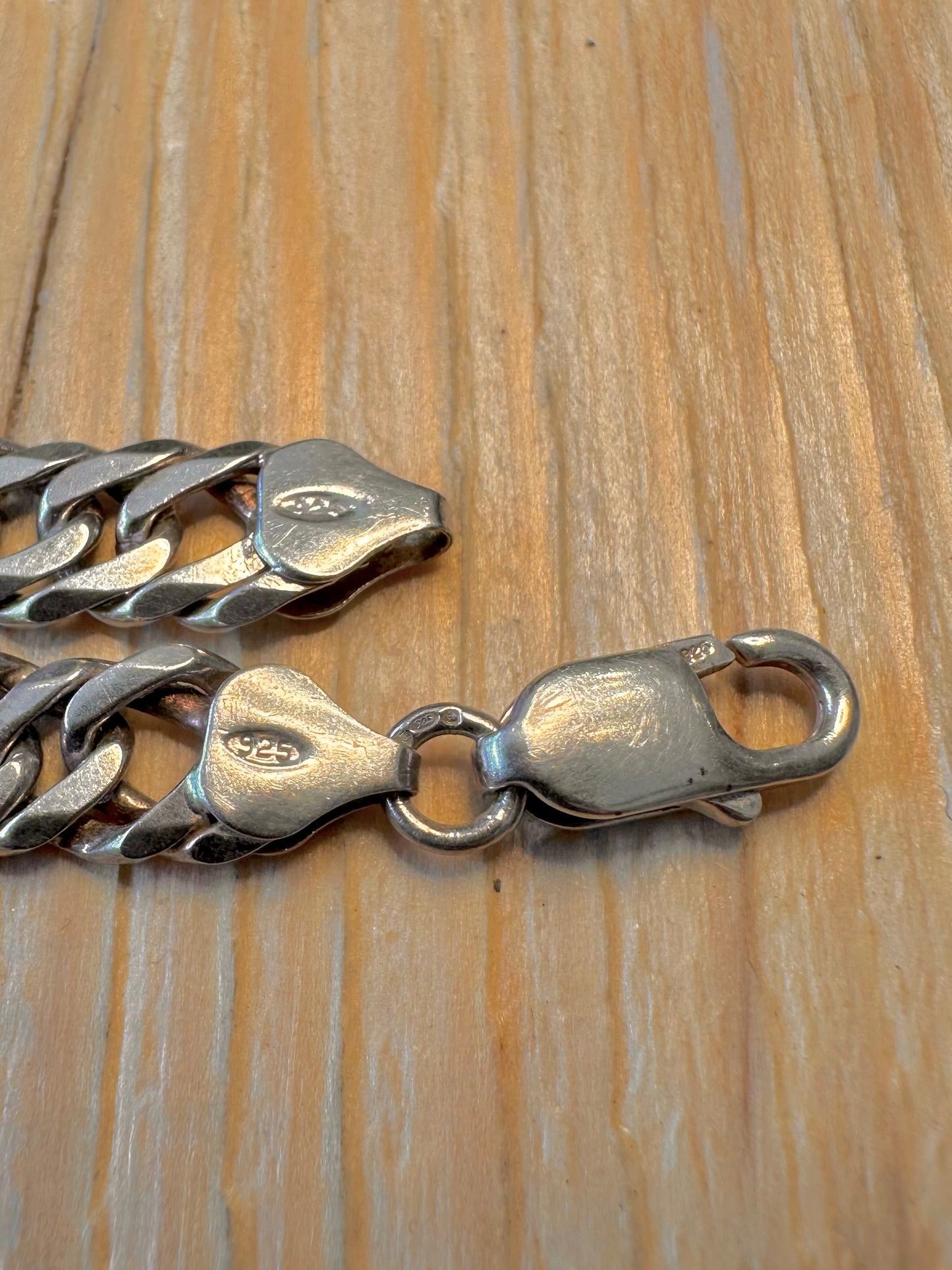 Vintage Double Curb Chain 925 Silver 16.5 inch Necklace