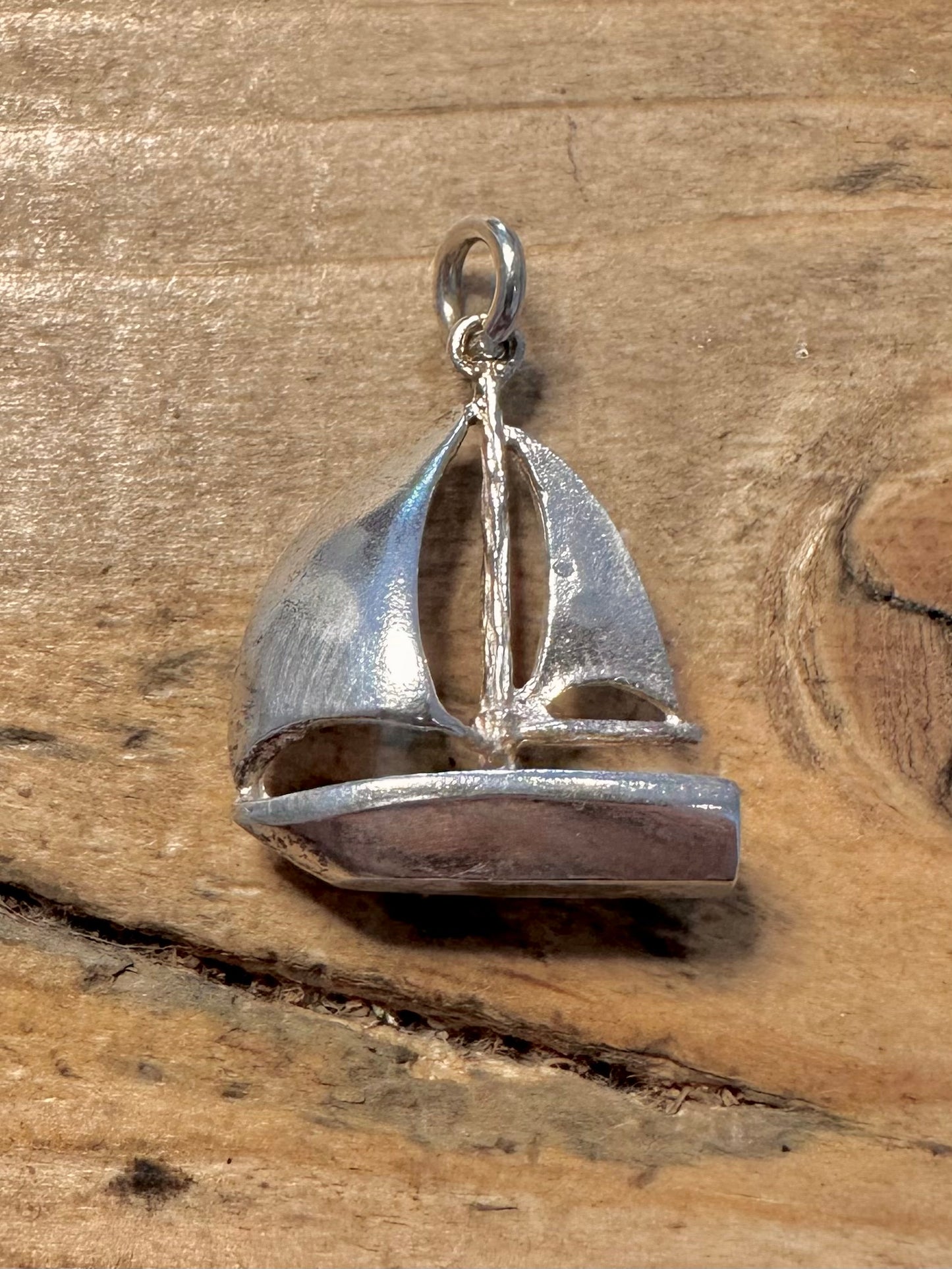 Vintage 1989 Sailing Boat 925 Silver Pendant