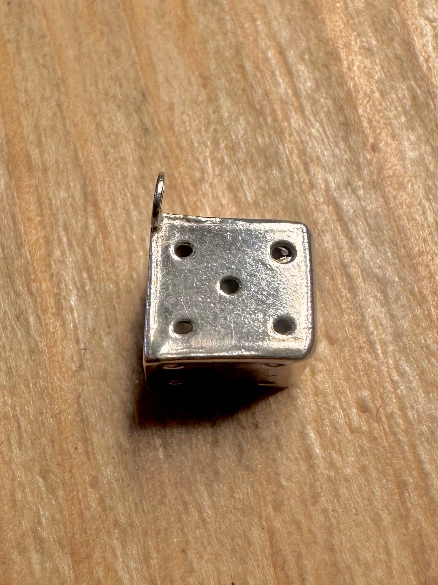 Vintage Dice 925 Sterling Silver Charm Pendant
