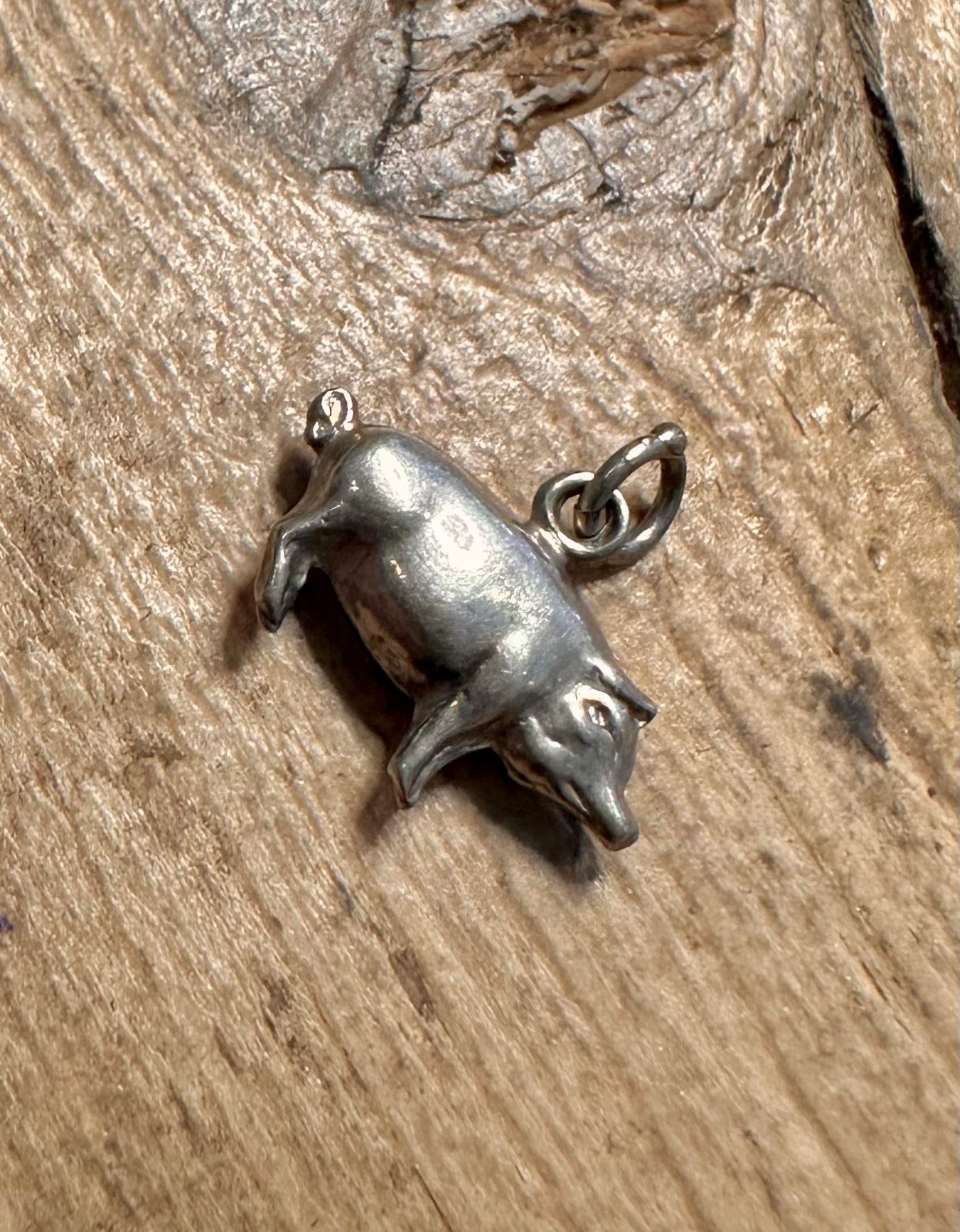Vintage Pig 925 Silver Charm Pendant